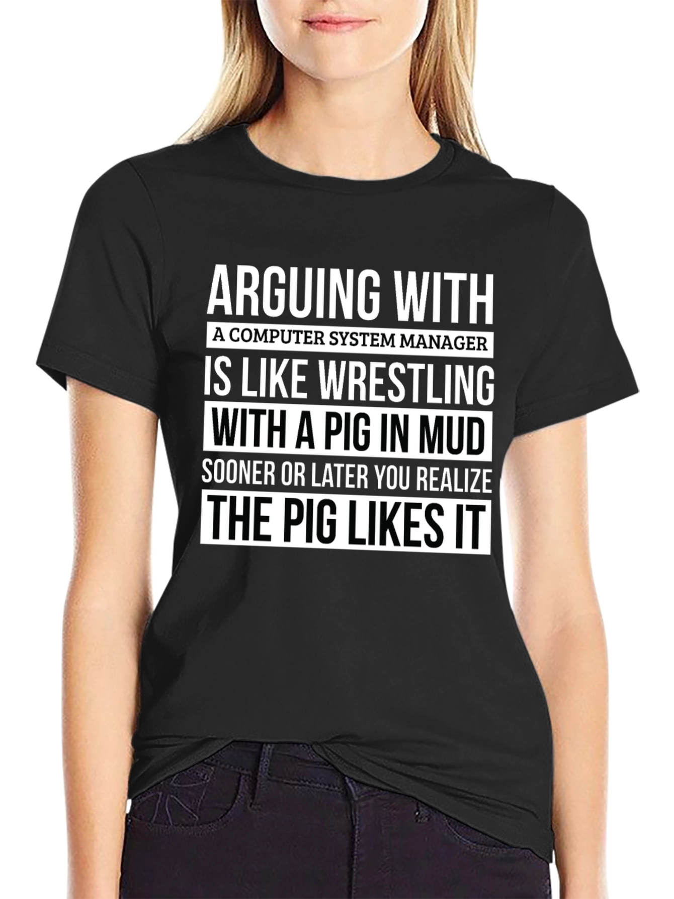 Computer System Manager Pig T-Shirt
