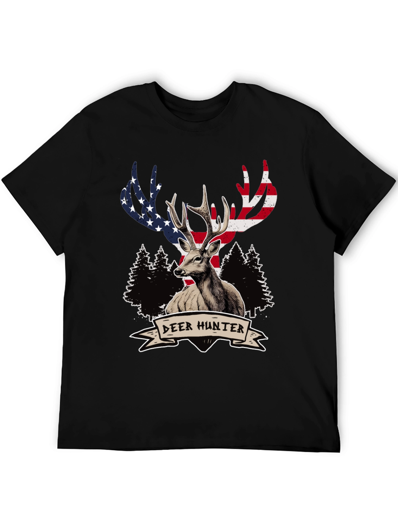 Deer Hunter USA Flag Graphic T-Shirt