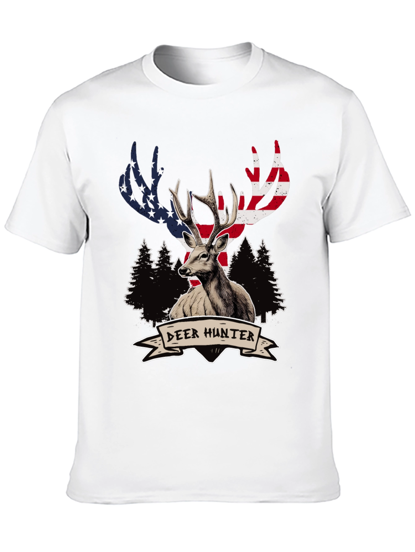 Deer Hunter USA Flag Graphic T-Shirt