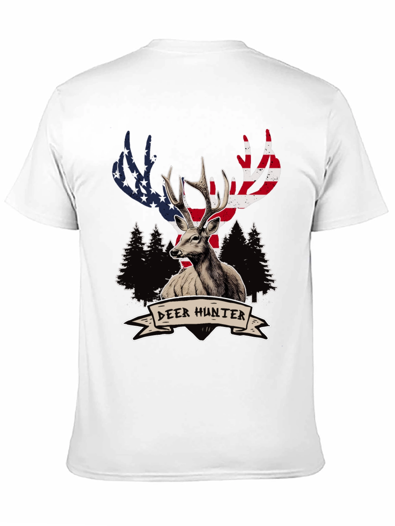 Deer Hunter USA Flag Graphic T-Shirt