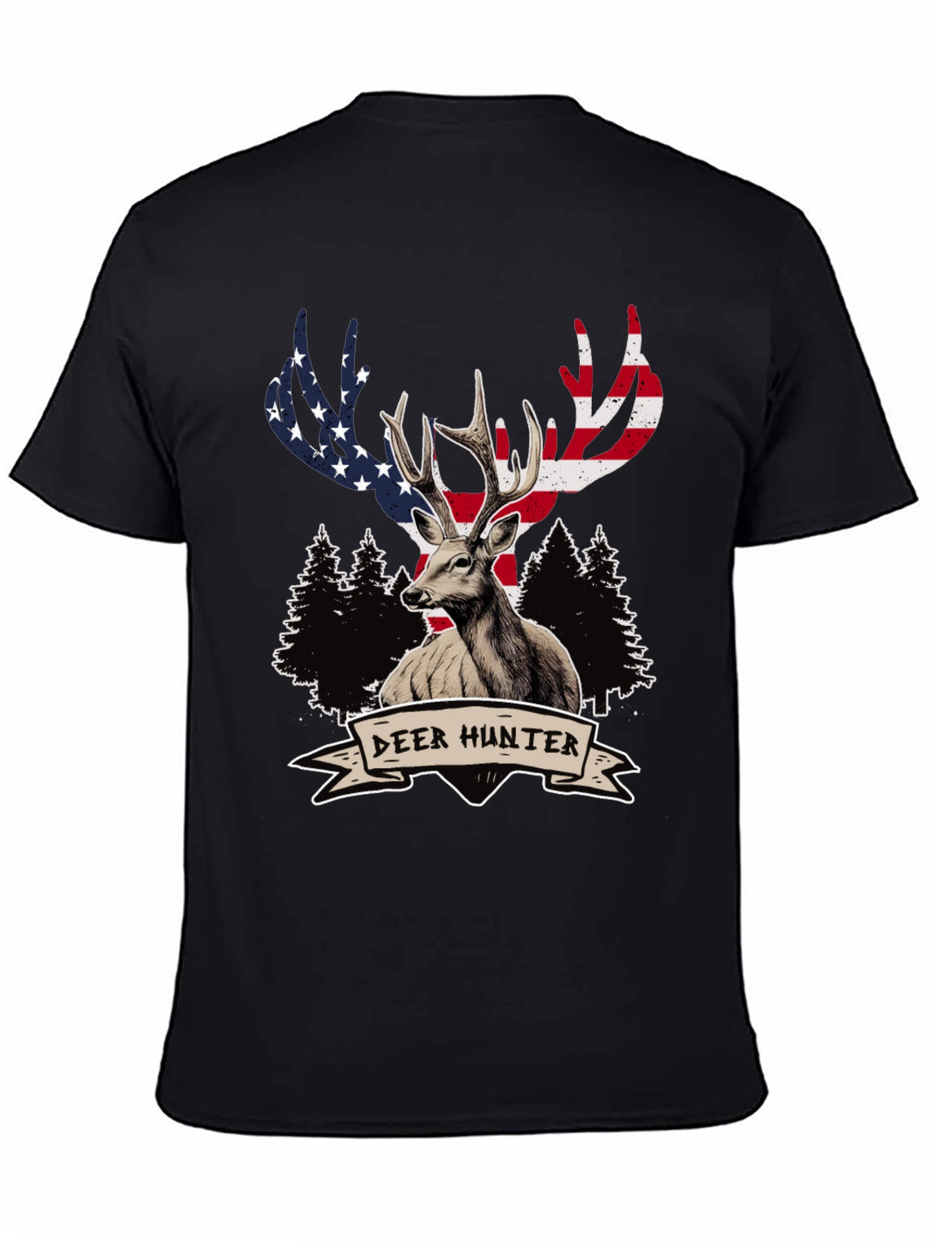 Deer Hunter USA Flag Graphic T-Shirt
