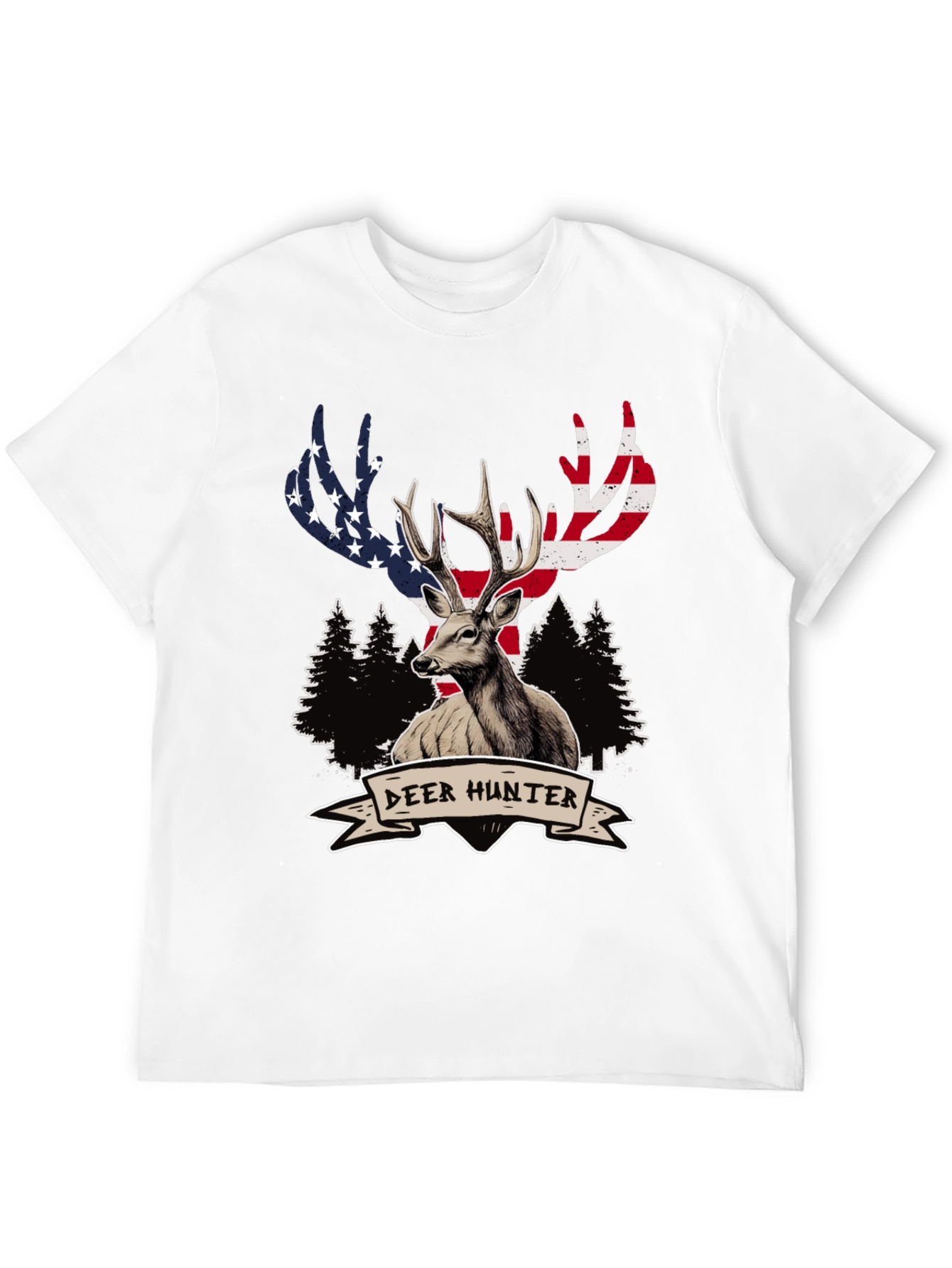 Deer Hunter USA Flag Graphic T-Shirt