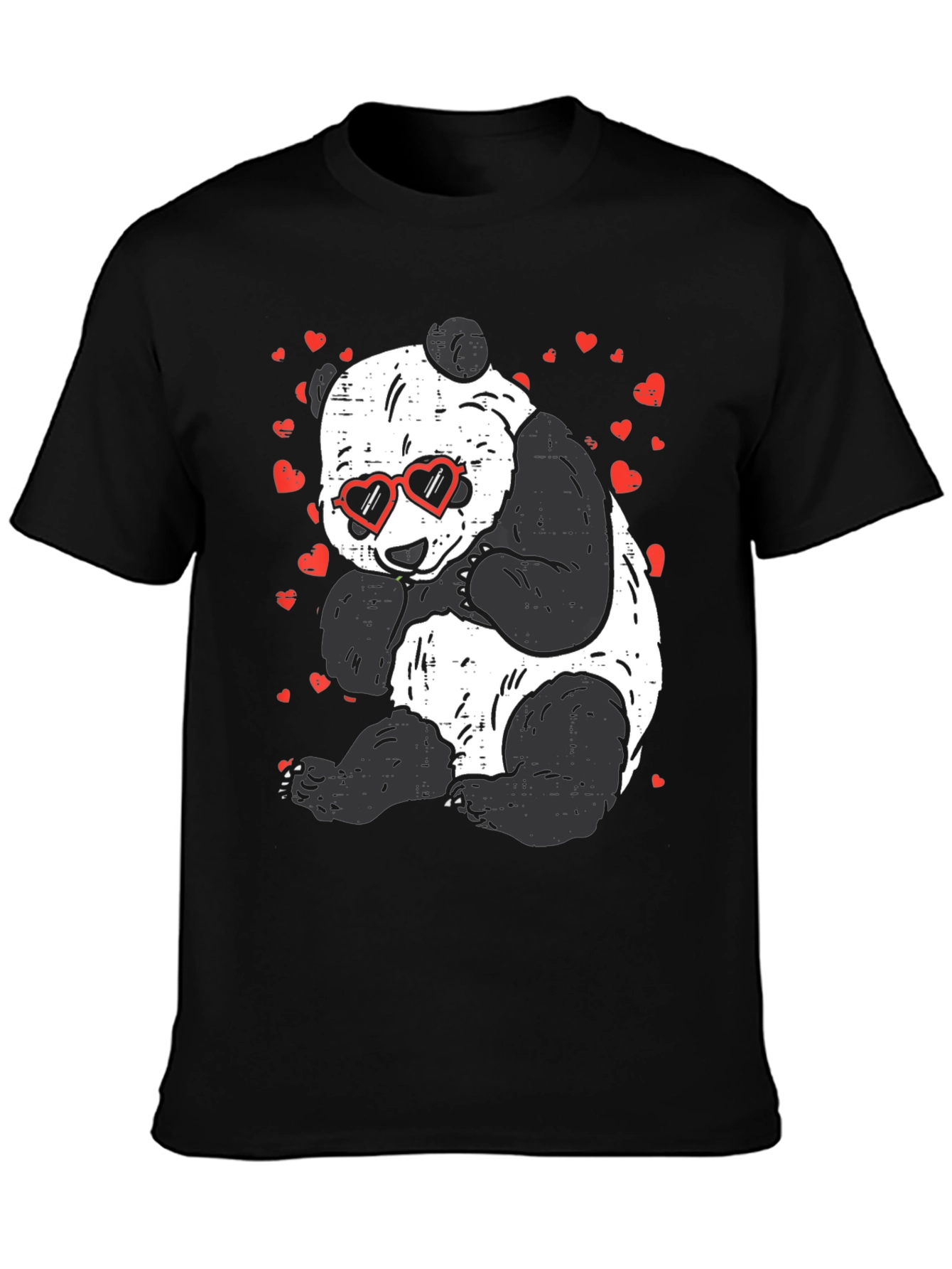 Panda Love T-Shirt - Cute Bear with Heart Glasses