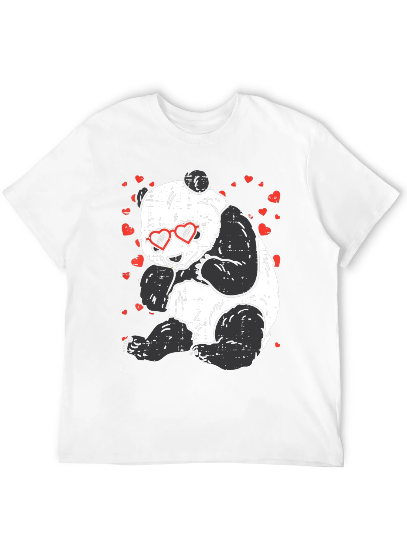 Panda Love T-Shirt - Cute Bear with Heart Glasses