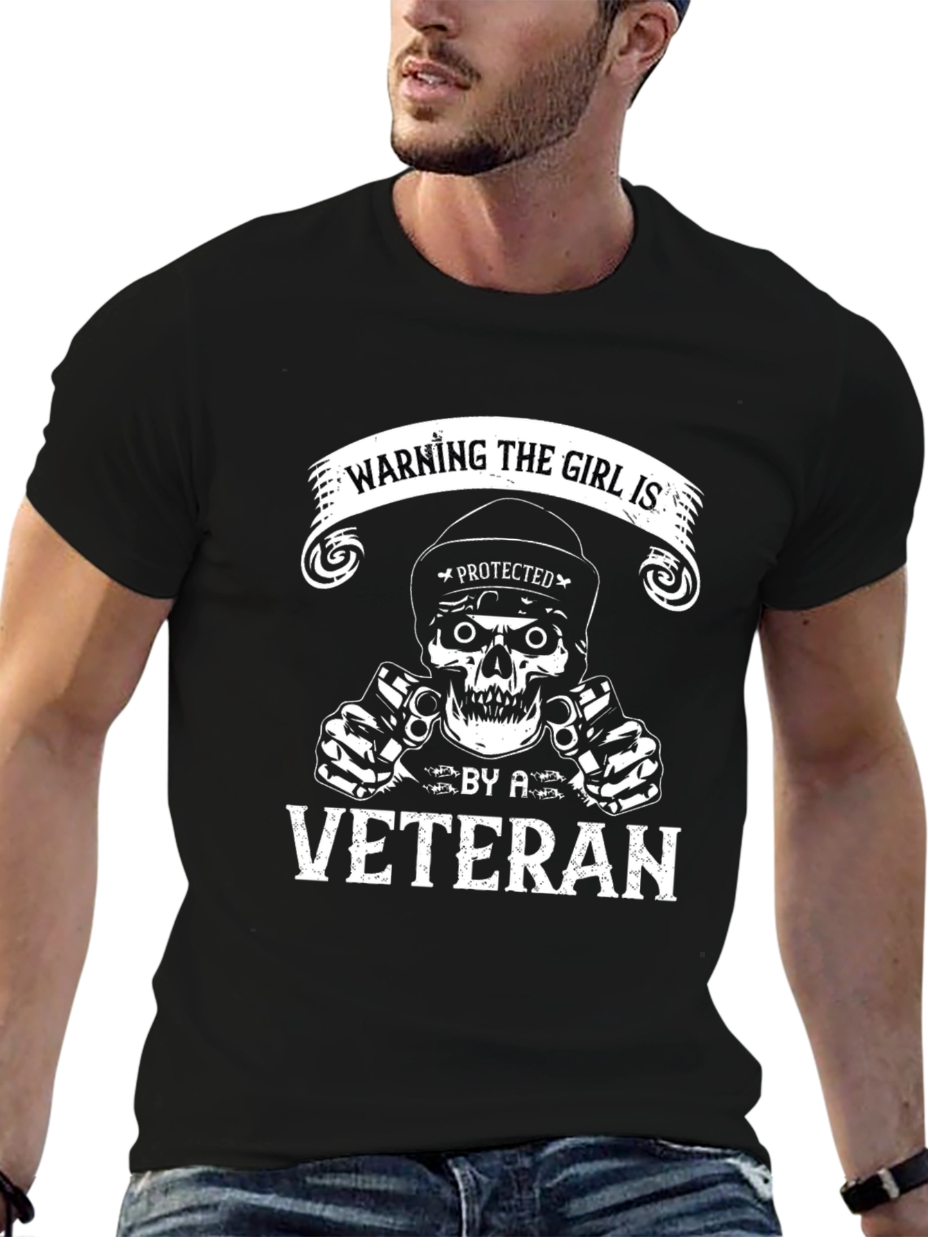 Warning: Protected by a Veteran T-Shirt
