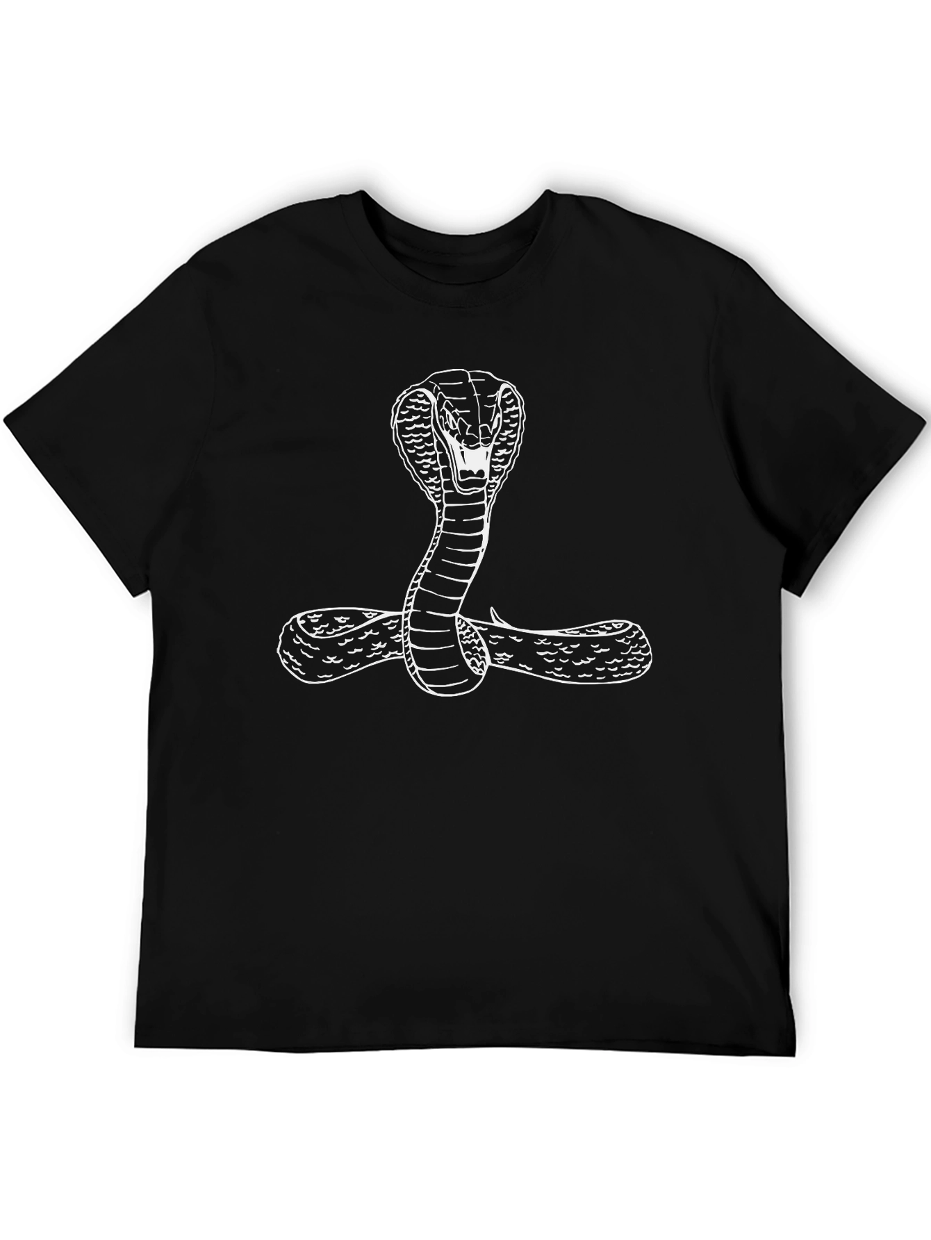 Cobra Graphic Tee - Mens Black Snake Print T-Shirt