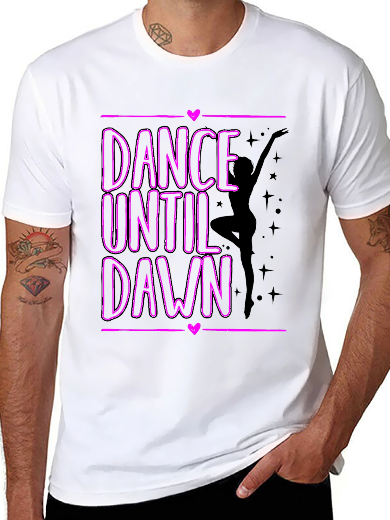 Dance Until Dawn Graphic Tee - Black Cotton
