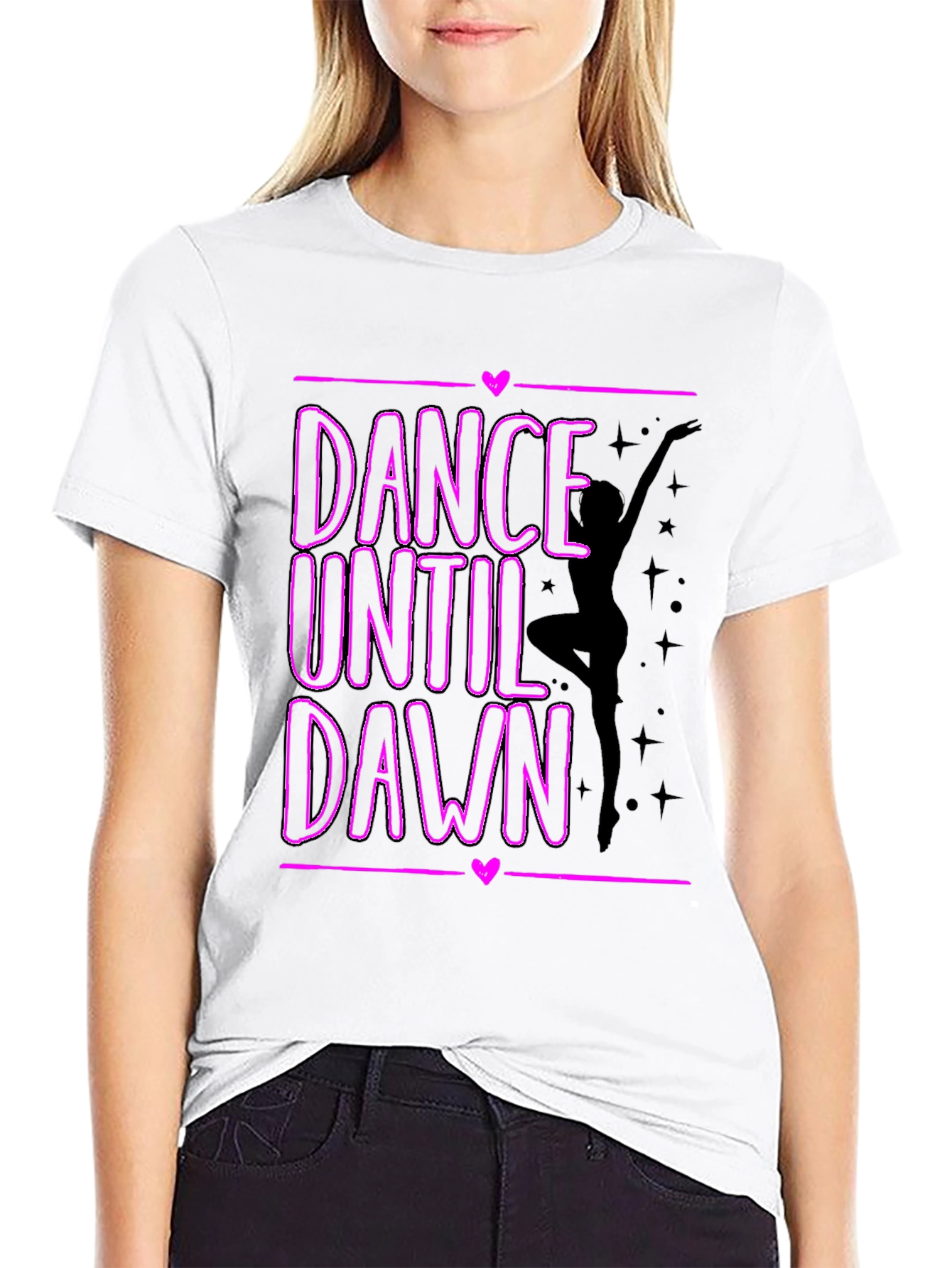 Dance Until Dawn Graphic Tee - Black Cotton