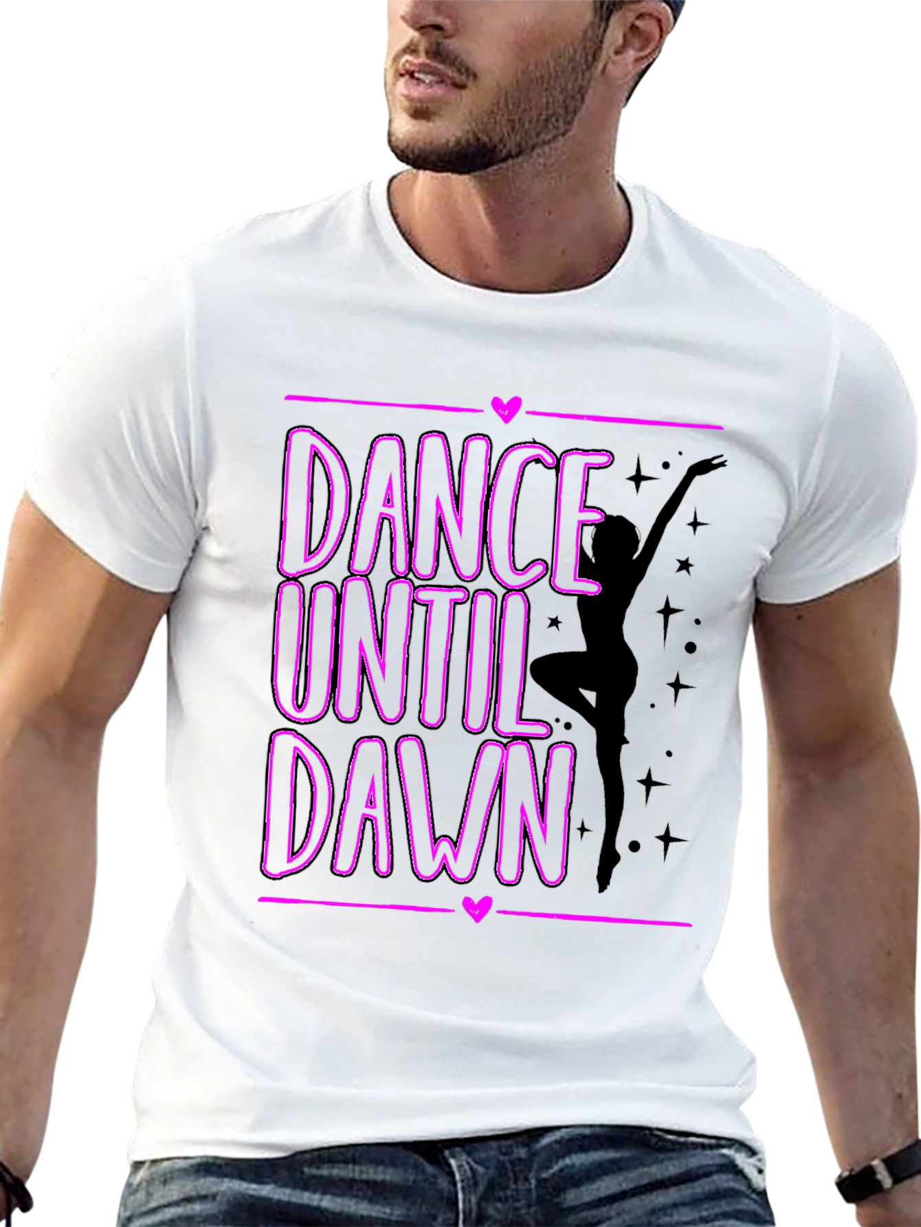 Dance Until Dawn Graphic Tee - Black Cotton