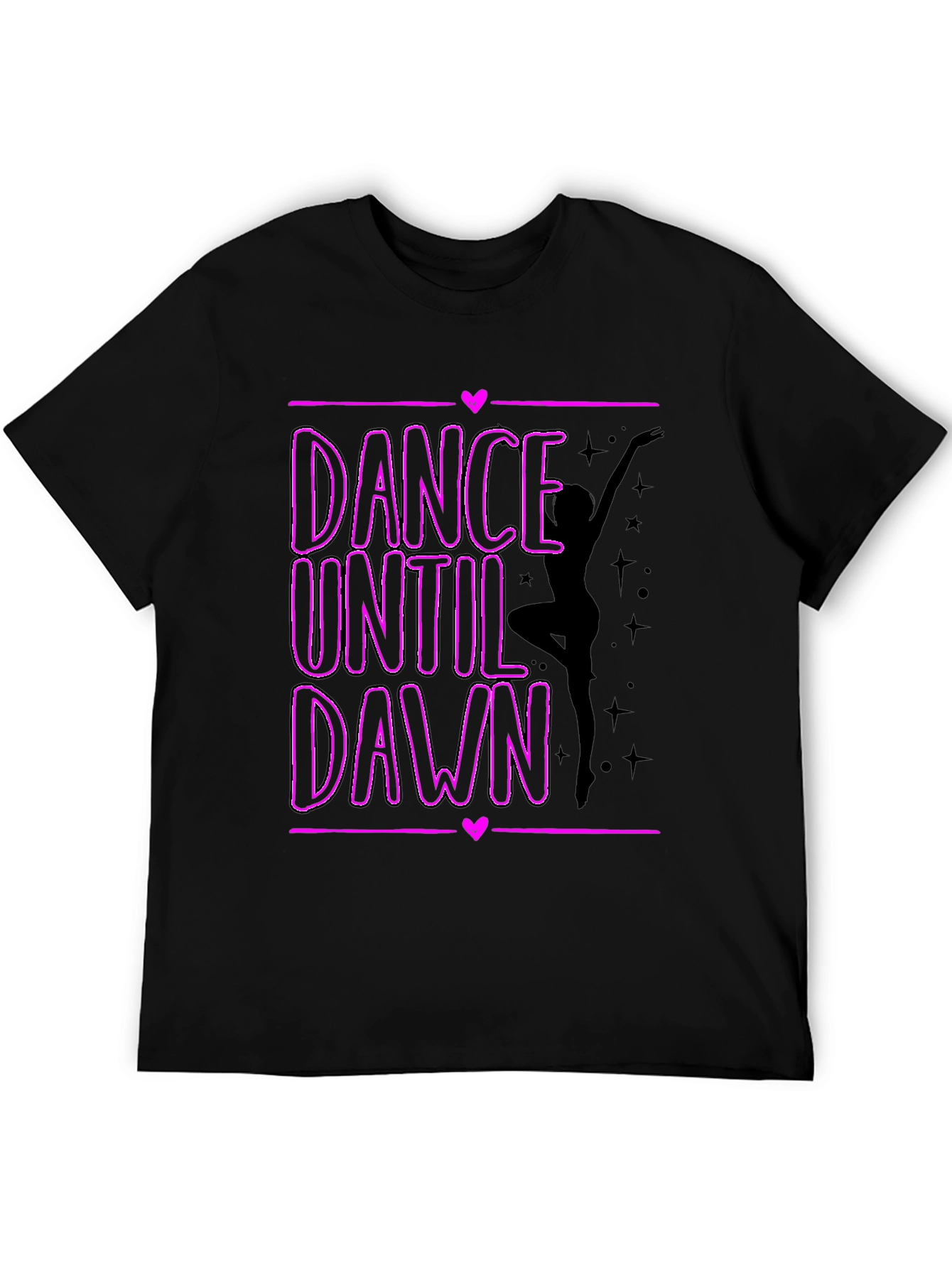 Dance Until Dawn Graphic Tee - Black Cotton