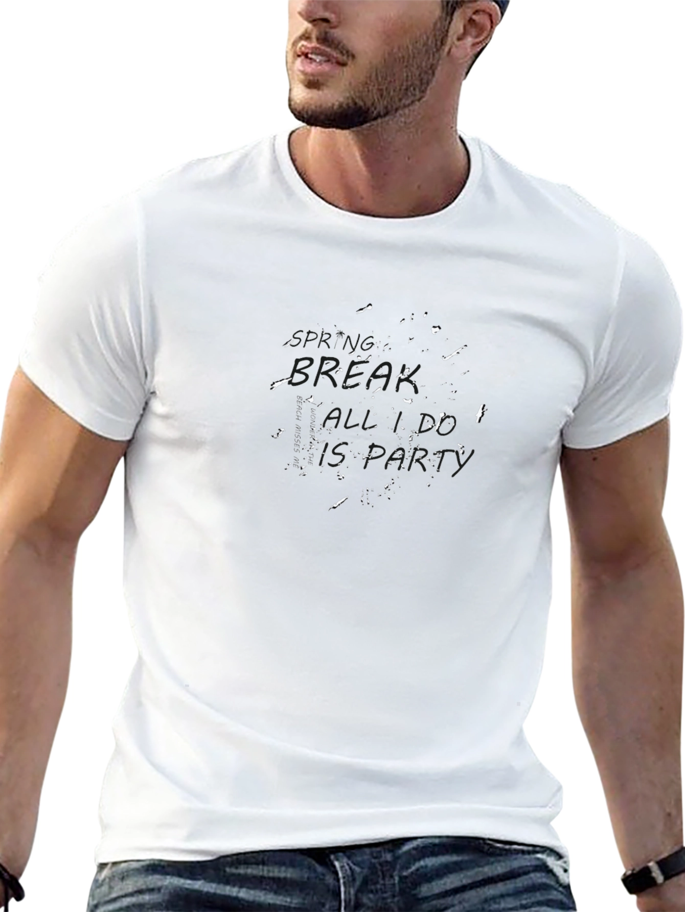 Modern Black T-Shirt with Distressed Circle Design