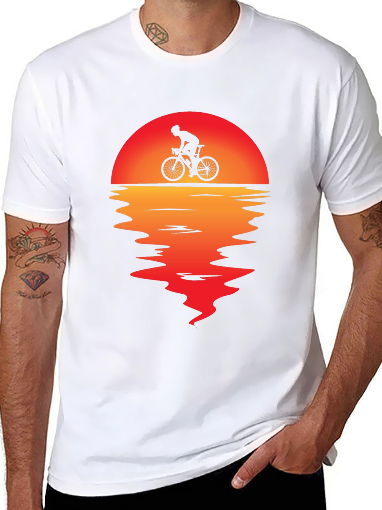Sunset Cyclist Graphic Tee