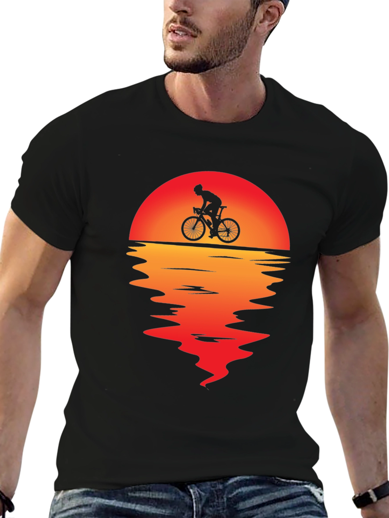 Sunset Cyclist Graphic Tee