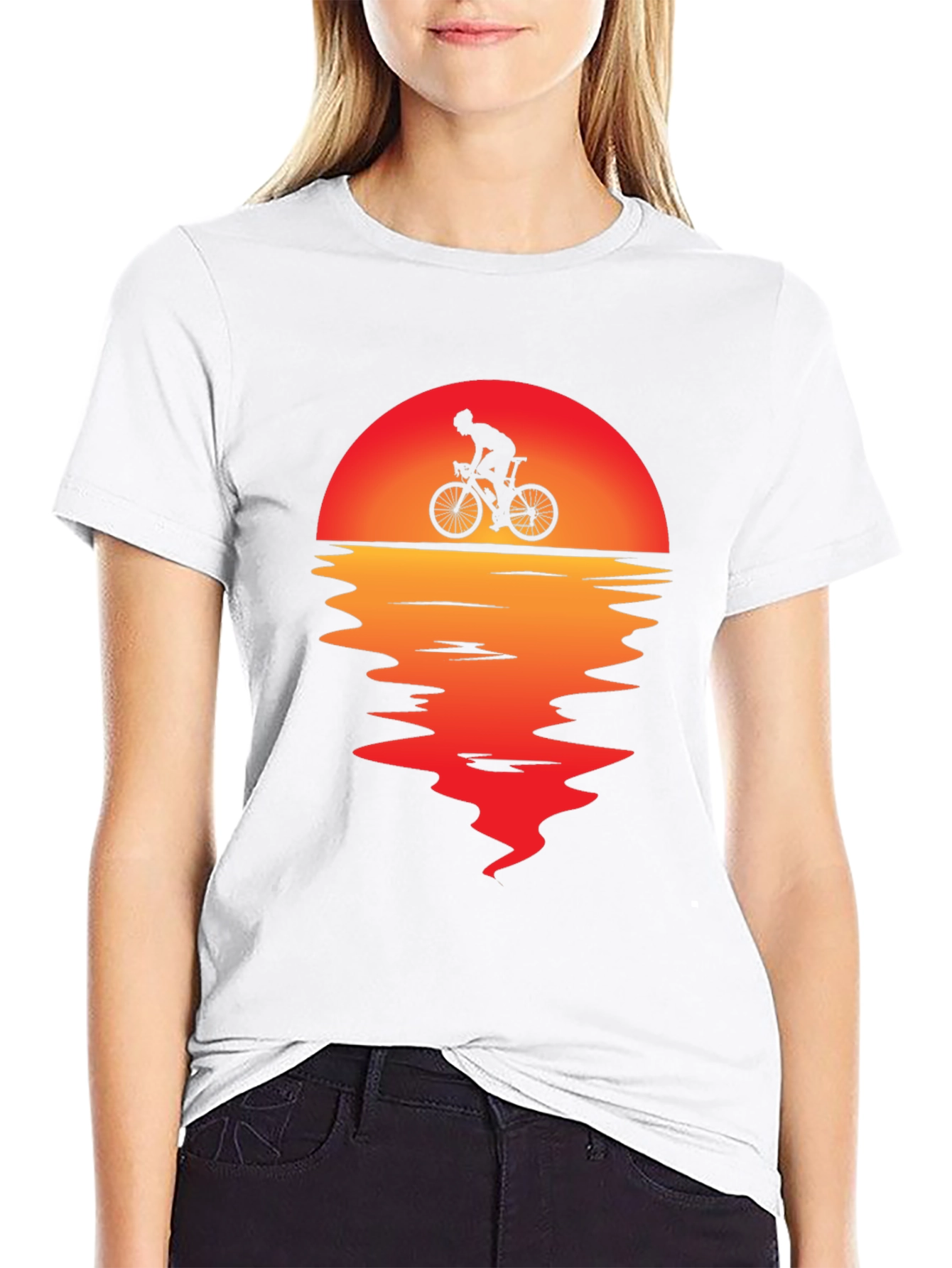 Sunset Cyclist Graphic Tee