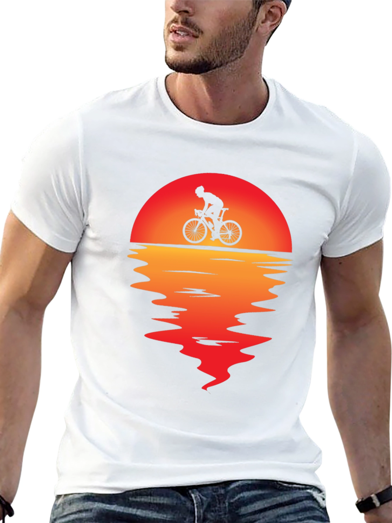 Sunset Cyclist Graphic Tee