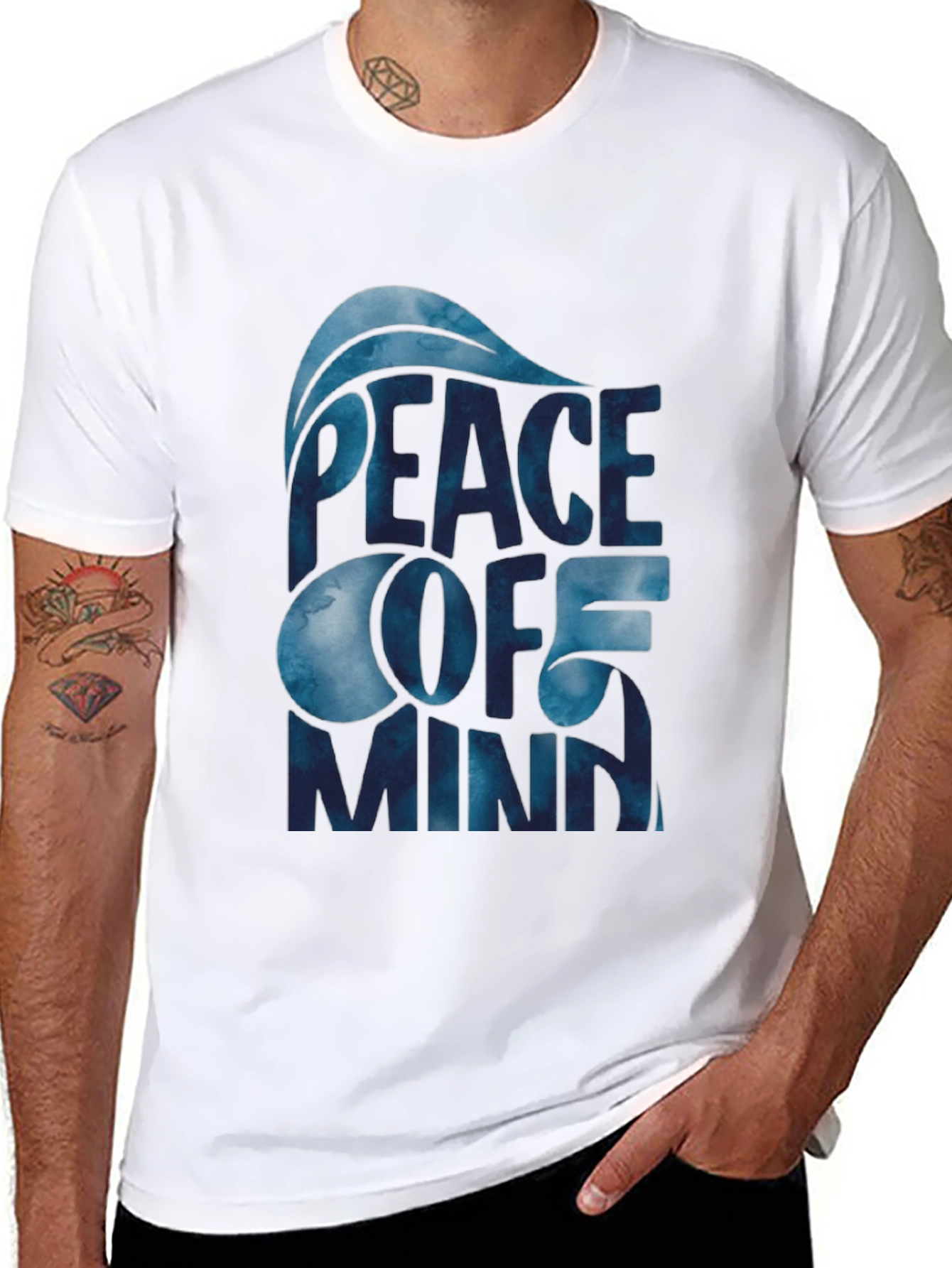 Peace of Mind Graphic Print Black T-Shirt