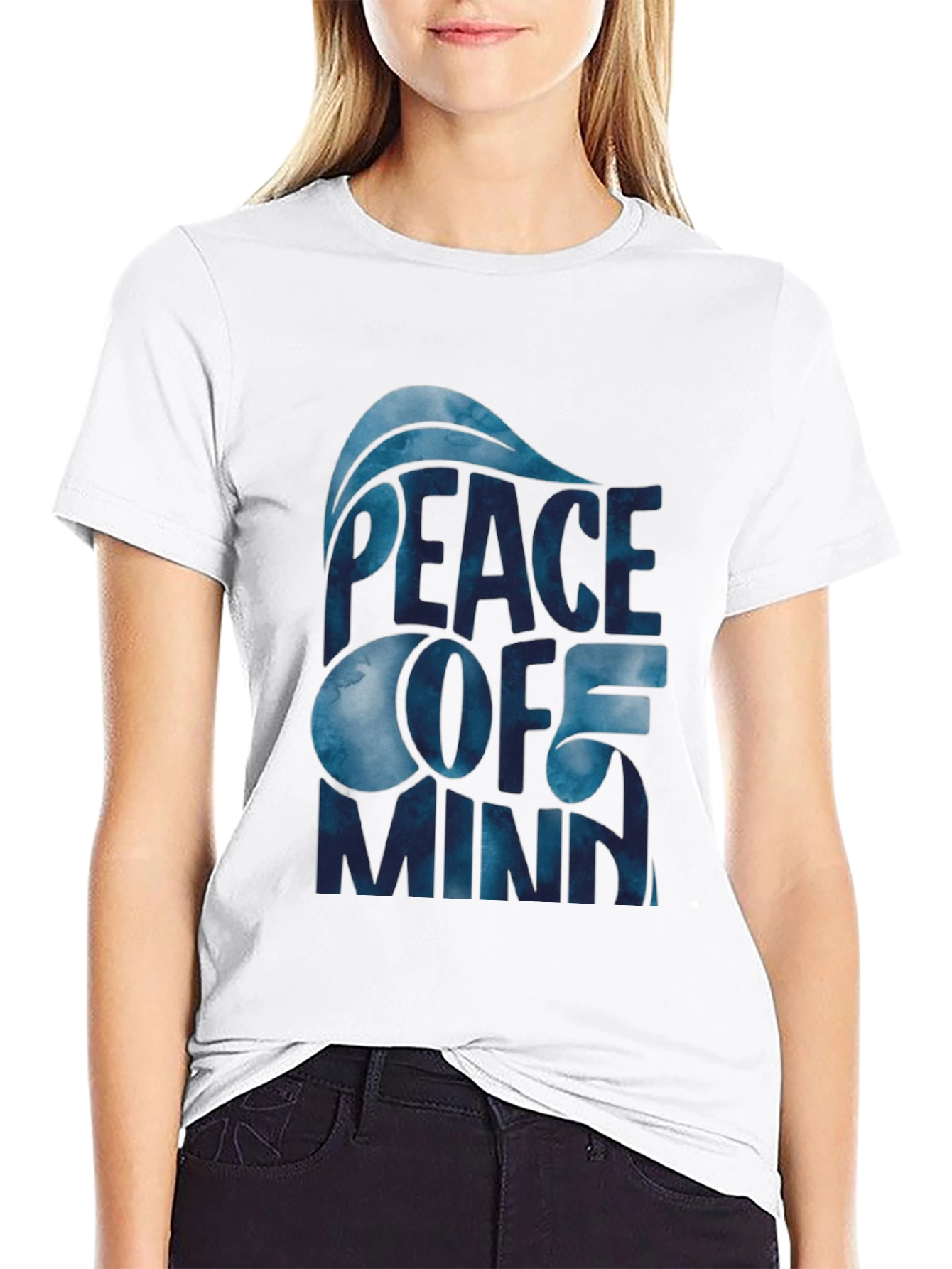 Peace of Mind Graphic Print Black T-Shirt
