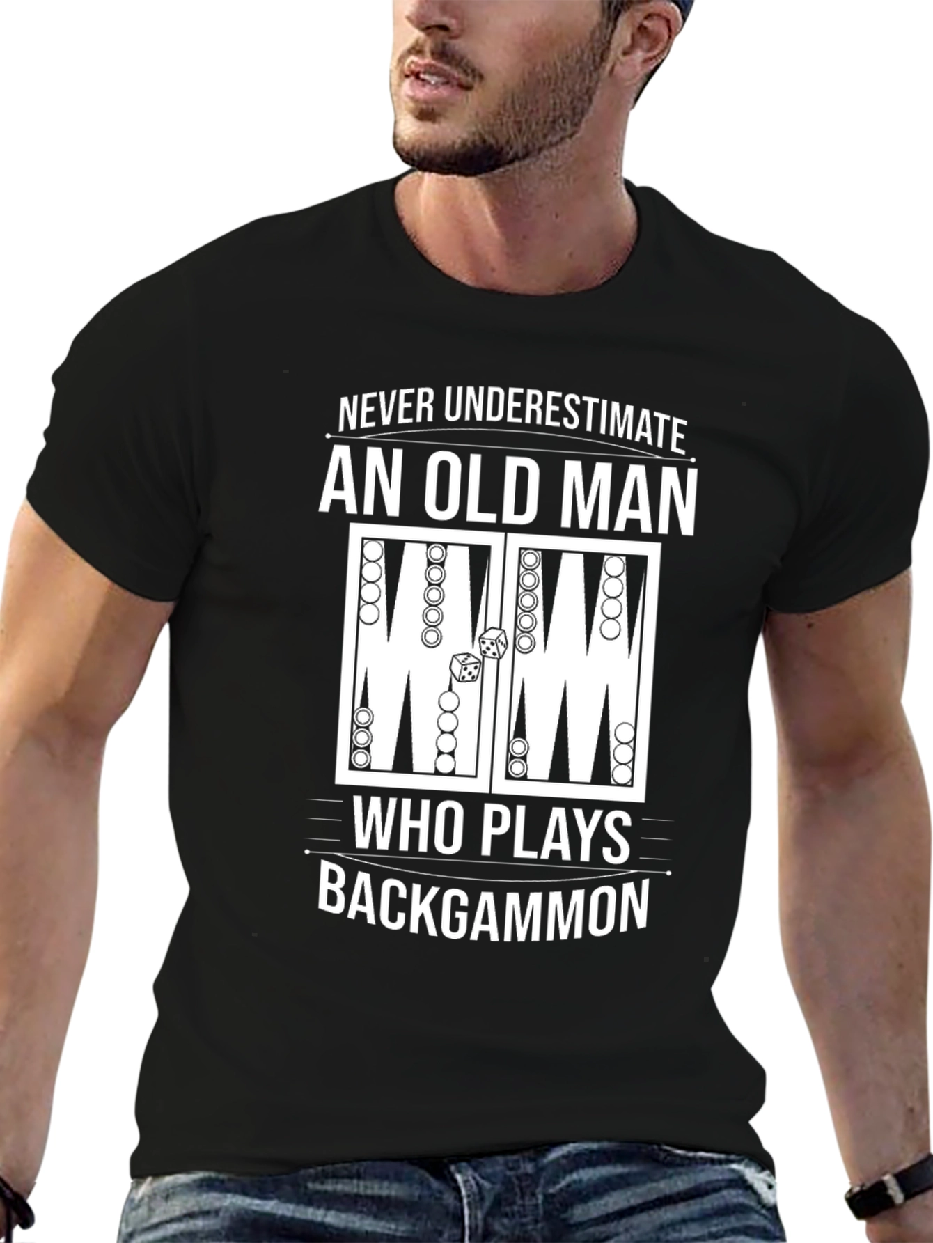 Backgammon Old Man T-Shirt