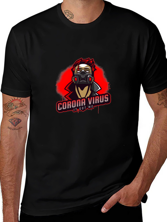 Corona Virus Graphic T-Shirt - Black Cotton Tee