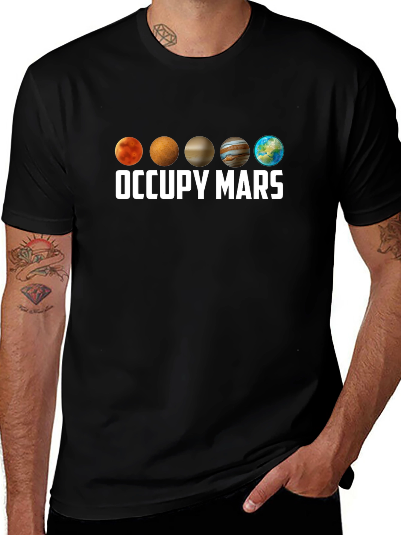 Occupy Mars Planet Graphic T-Shirt