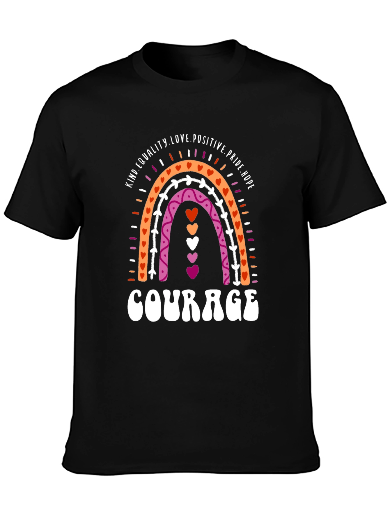 Lesbian Pride Rainbow Courage T-Shirt
