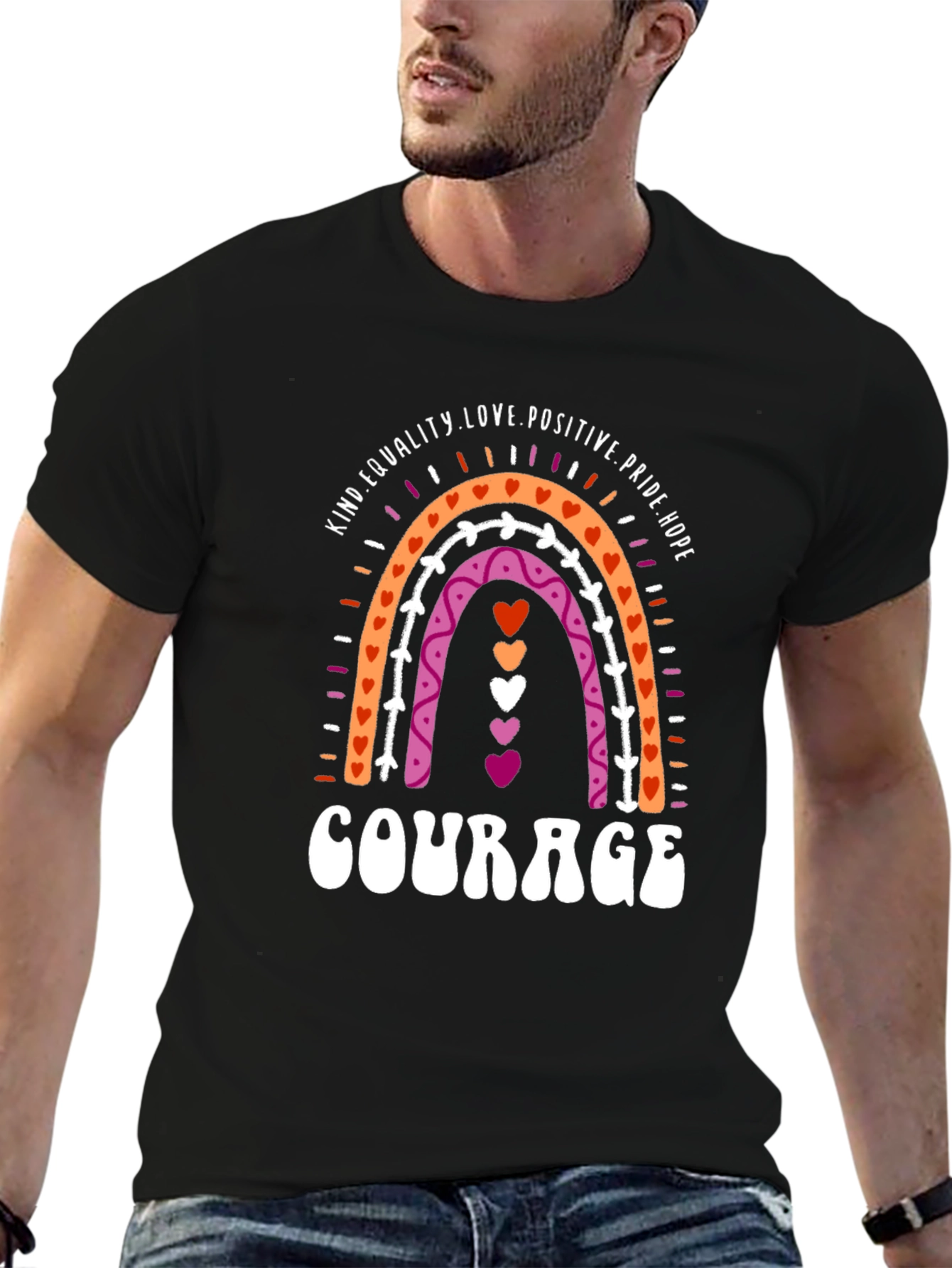 Lesbian Pride Rainbow Courage T-Shirt