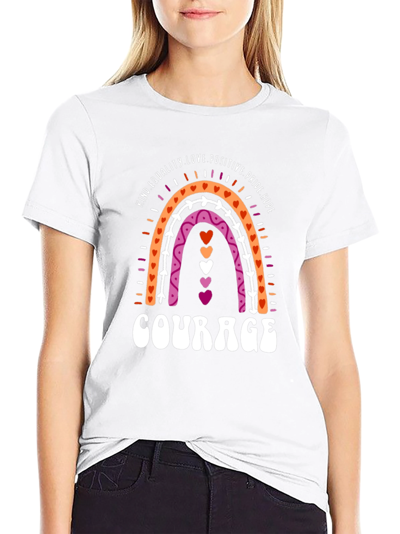 Lesbian Pride Rainbow Courage T-Shirt