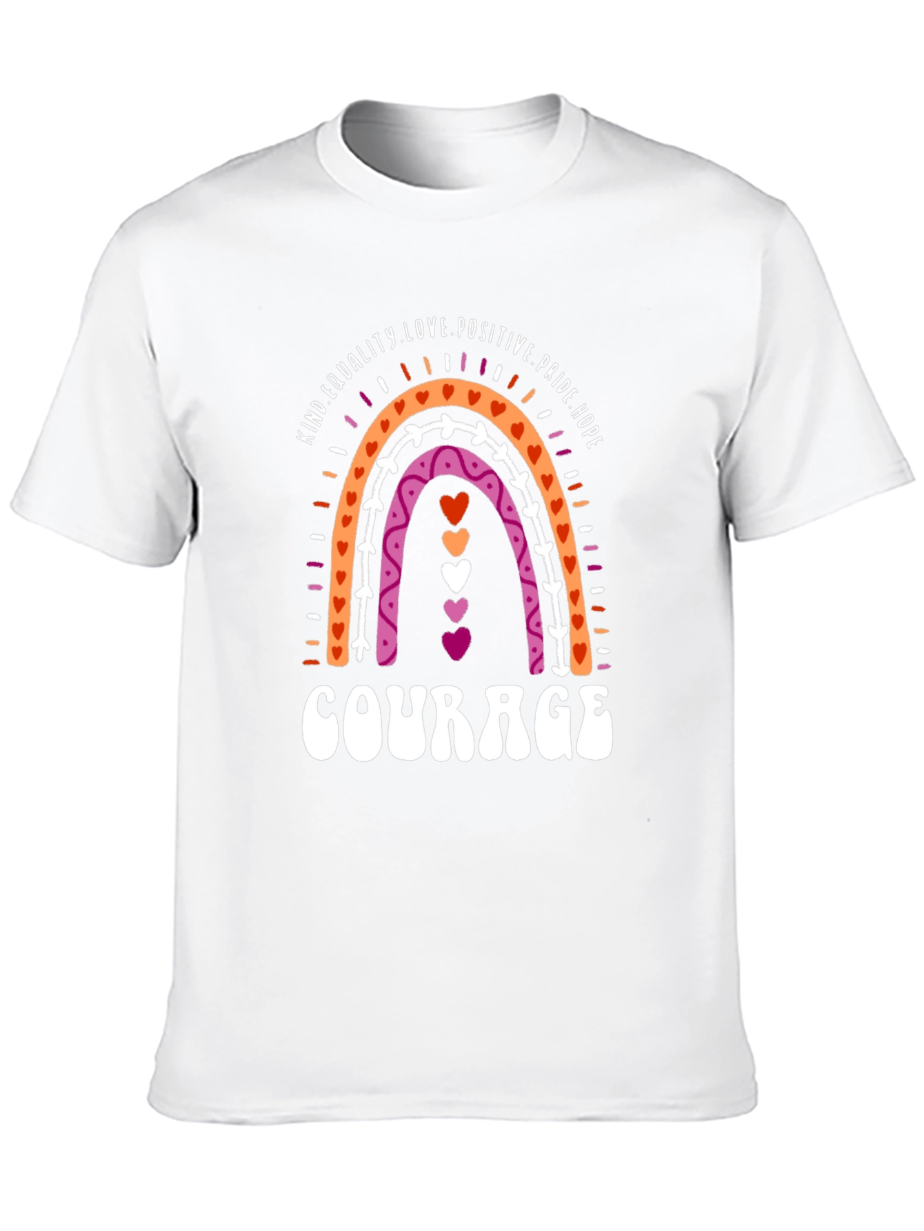 Lesbian Pride Rainbow Courage T-Shirt