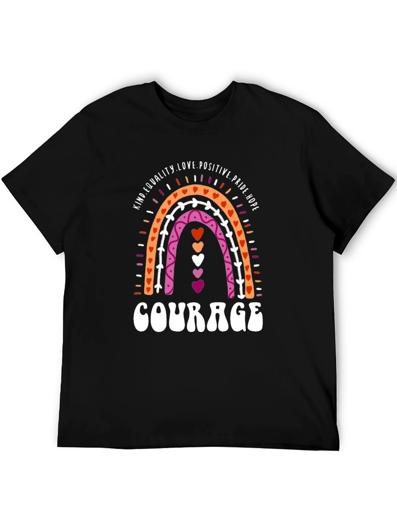 Lesbian Pride Rainbow Courage T-Shirt