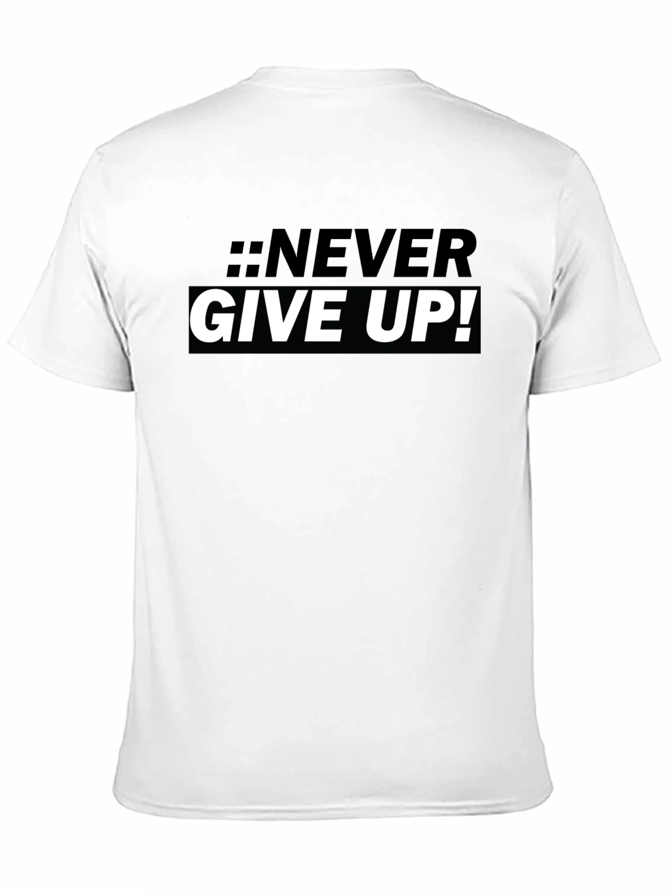 Never Give Up Black Graphic Tee