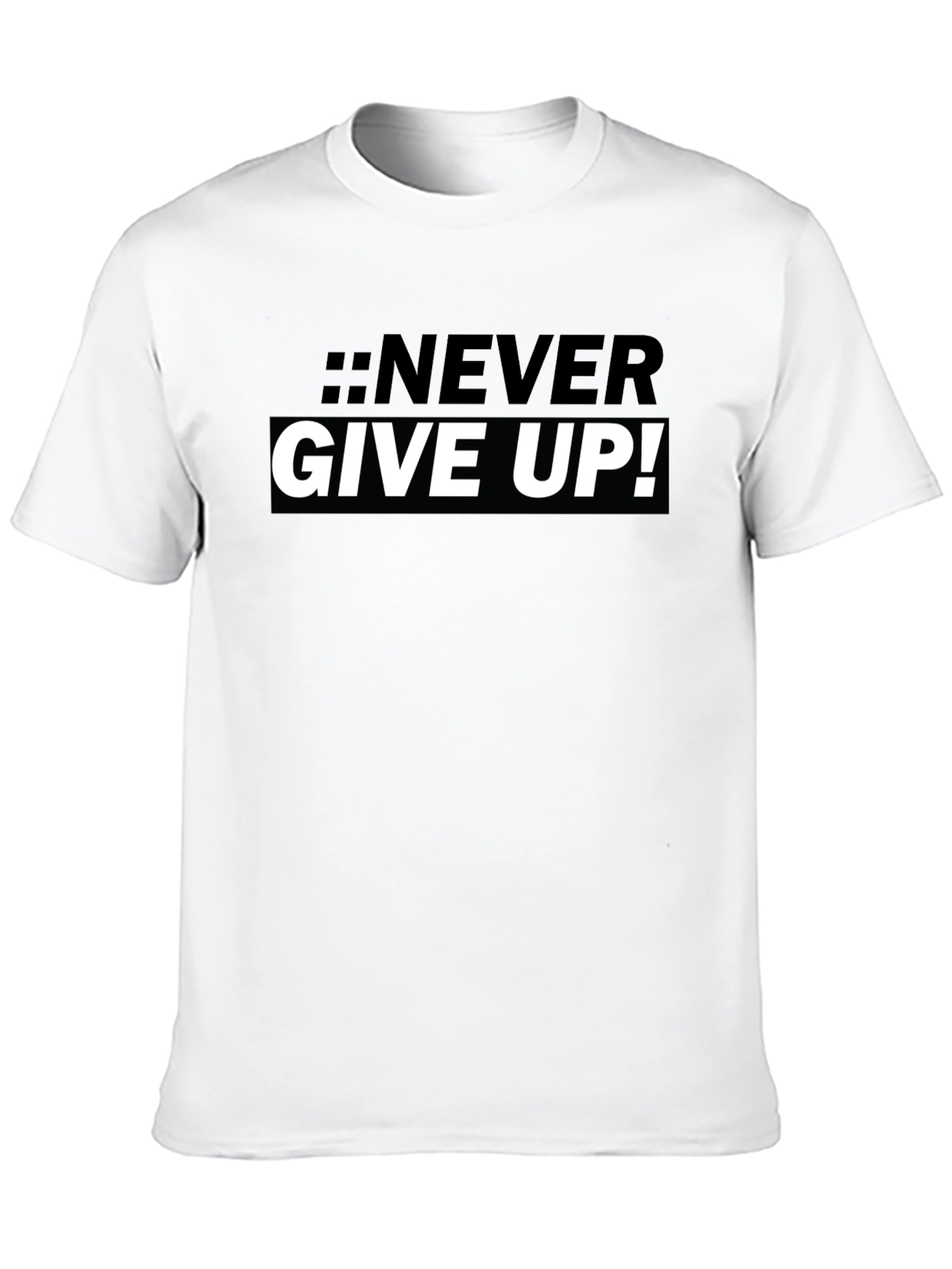 Never Give Up Black Graphic Tee