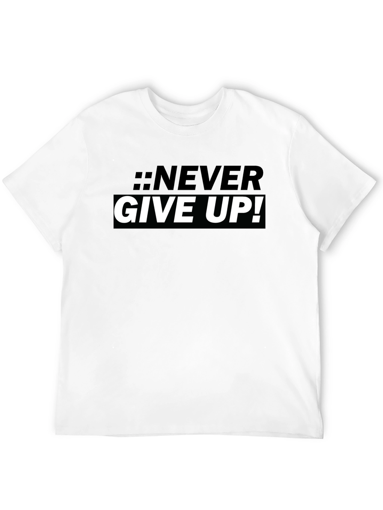 Never Give Up Black Graphic Tee