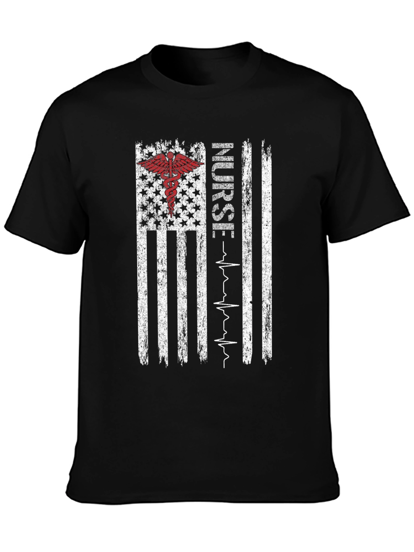 Nurse American Flag Graphic T-Shirt