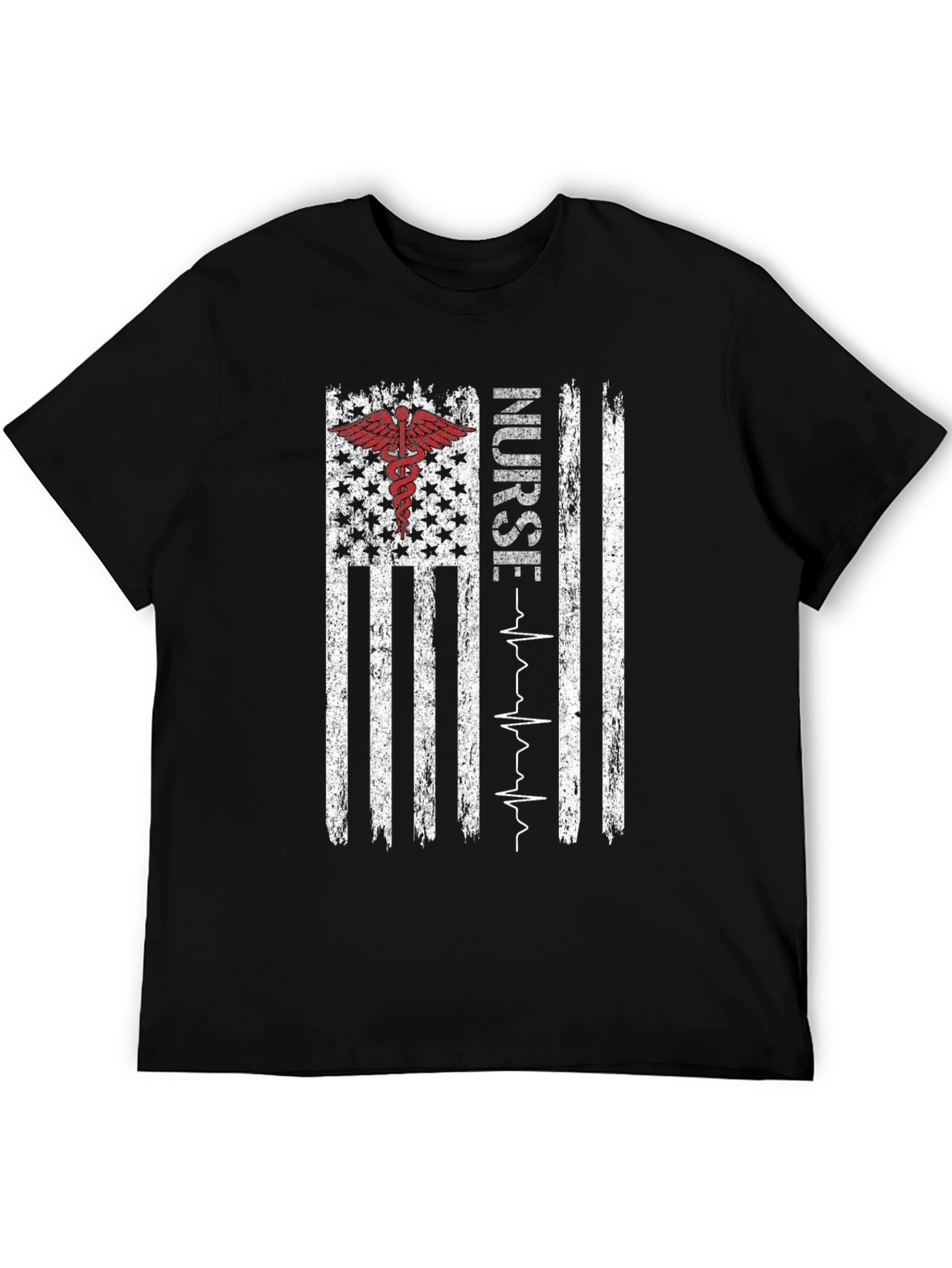 Nurse American Flag Graphic T-Shirt