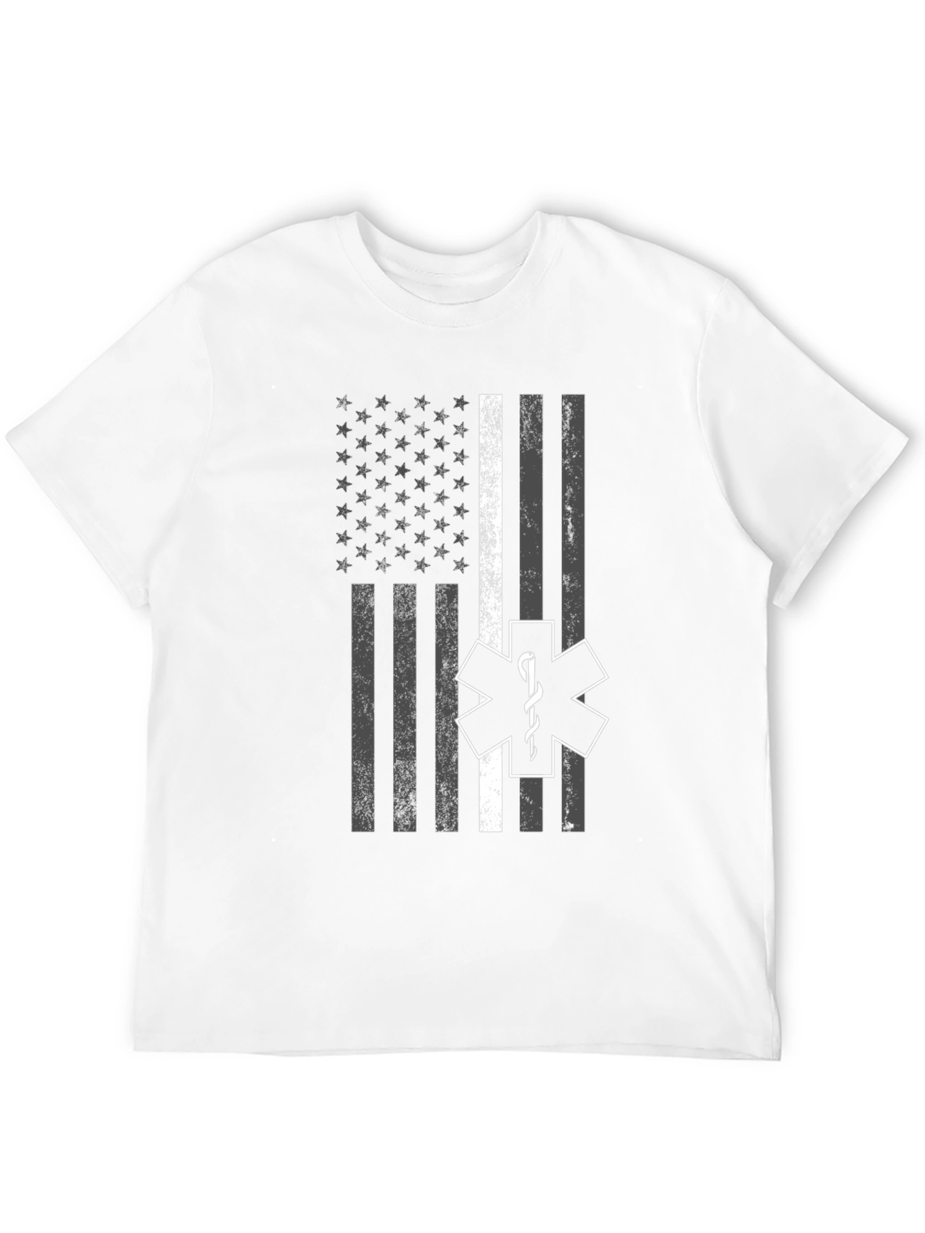 Thin White Line Flag EMT Star of Life T-Shirt