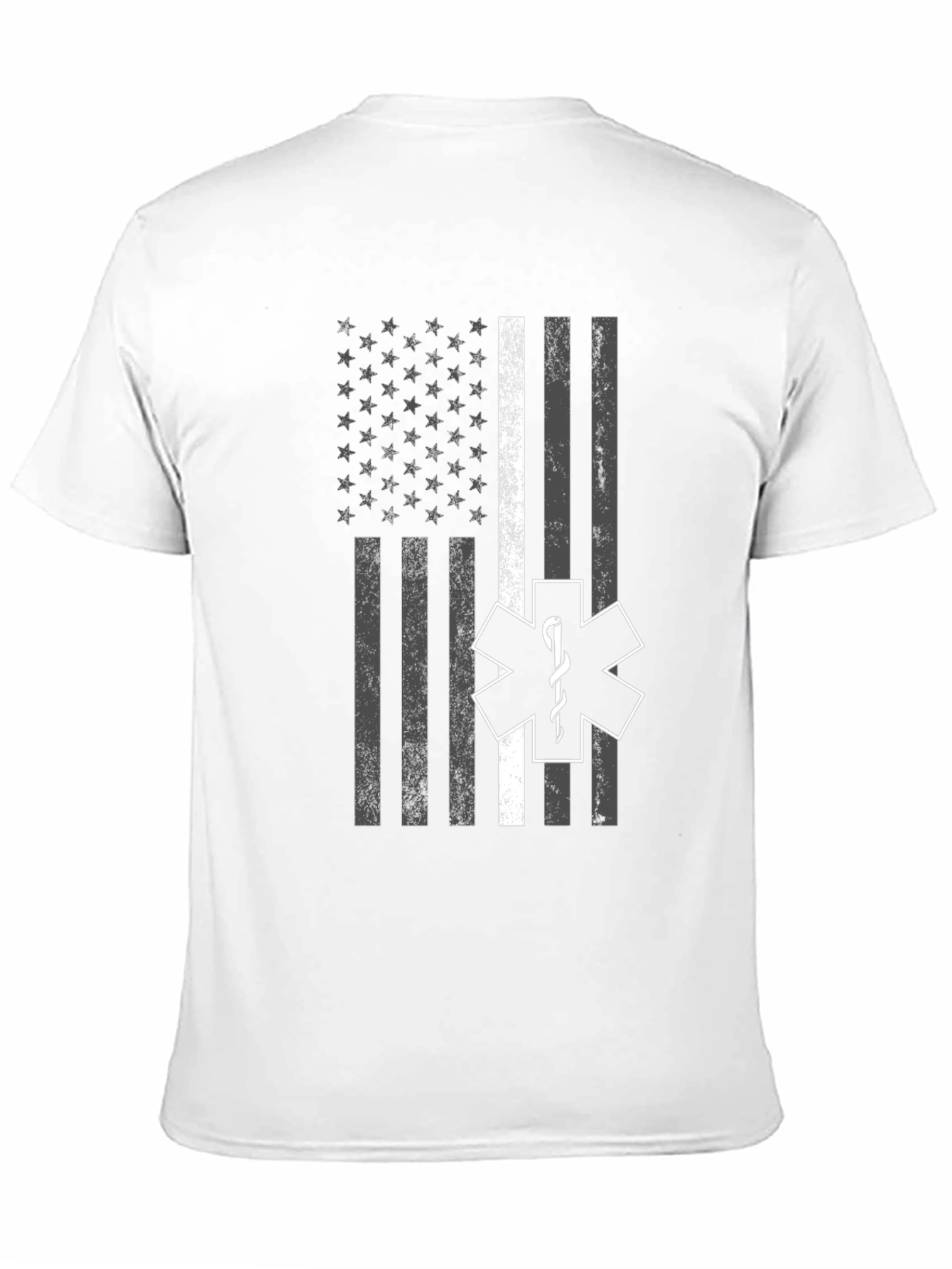 Thin White Line Flag EMT Star of Life T-Shirt