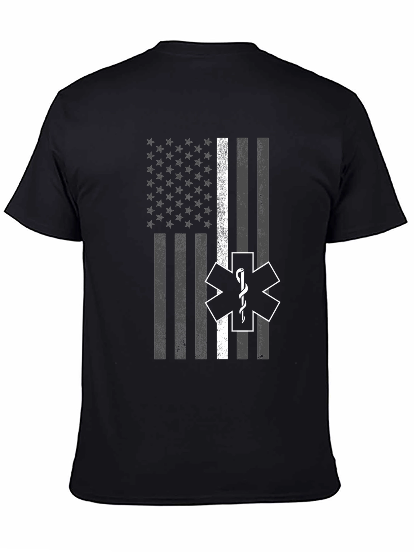 Thin White Line Flag EMT Star of Life T-Shirt