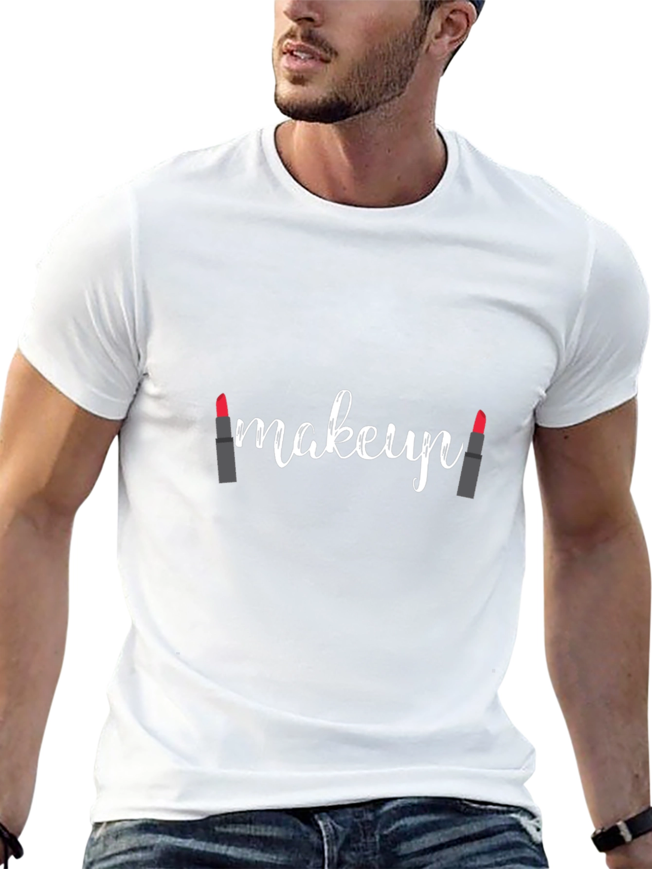 Makeup Lipstick T-Shirt - Stylish Graphic Tee