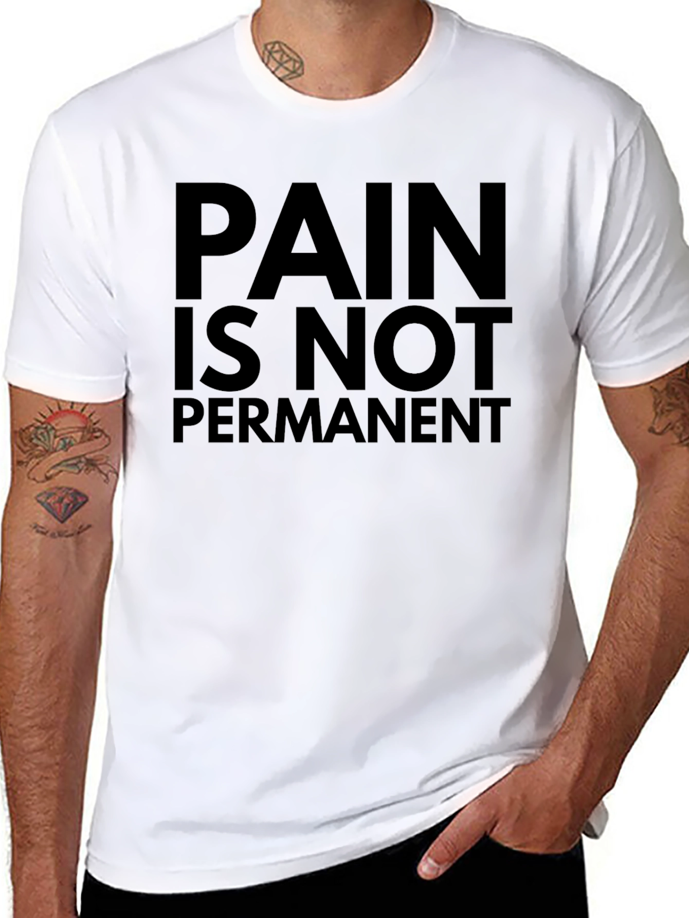 Pain Is Not Permanent Graphic Tee - Motivational Shirt