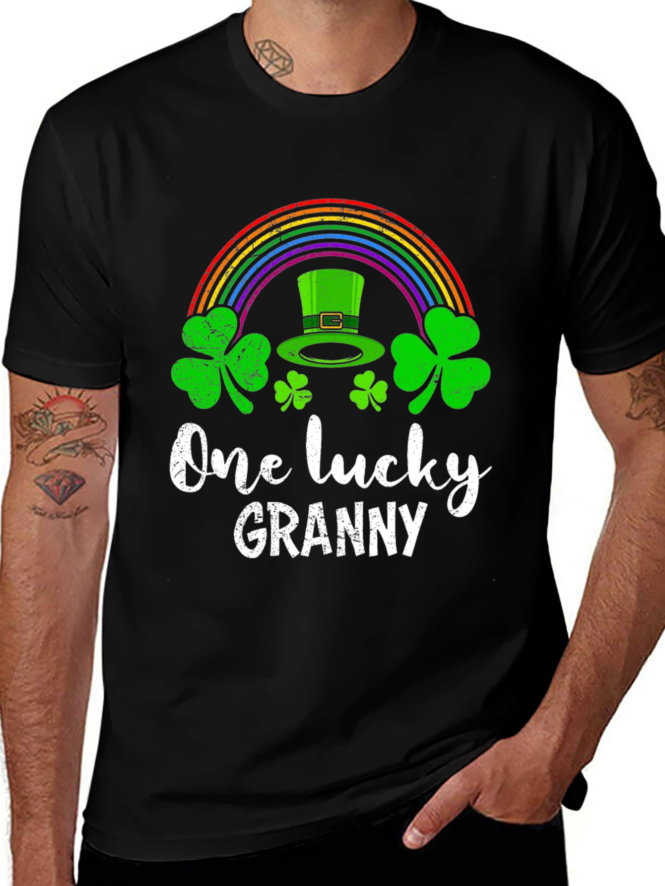 Lucky Granny T-Shirt St. Patricks Day Rainbow Shamrock