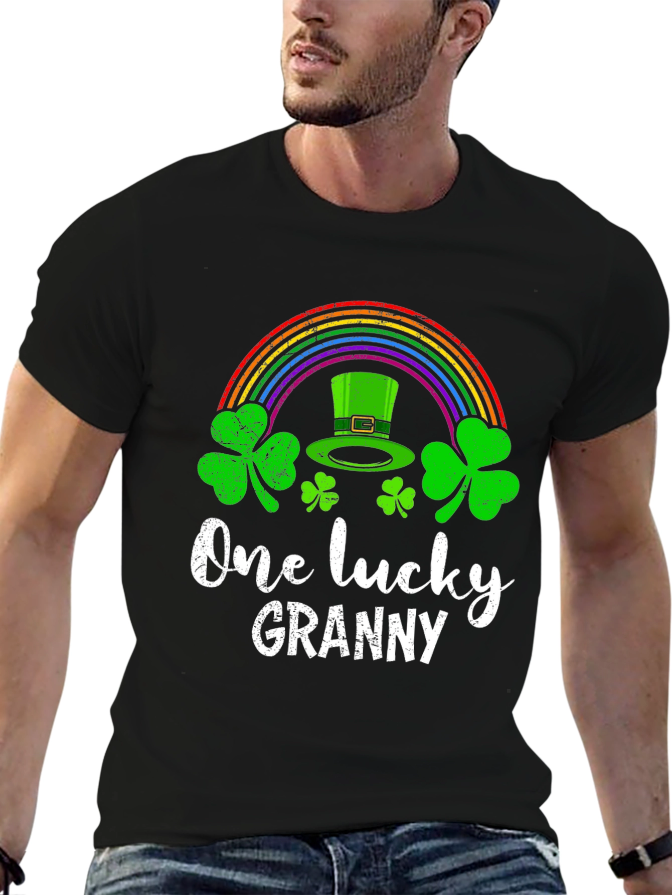 Lucky Granny T-Shirt St. Patricks Day Rainbow Shamrock