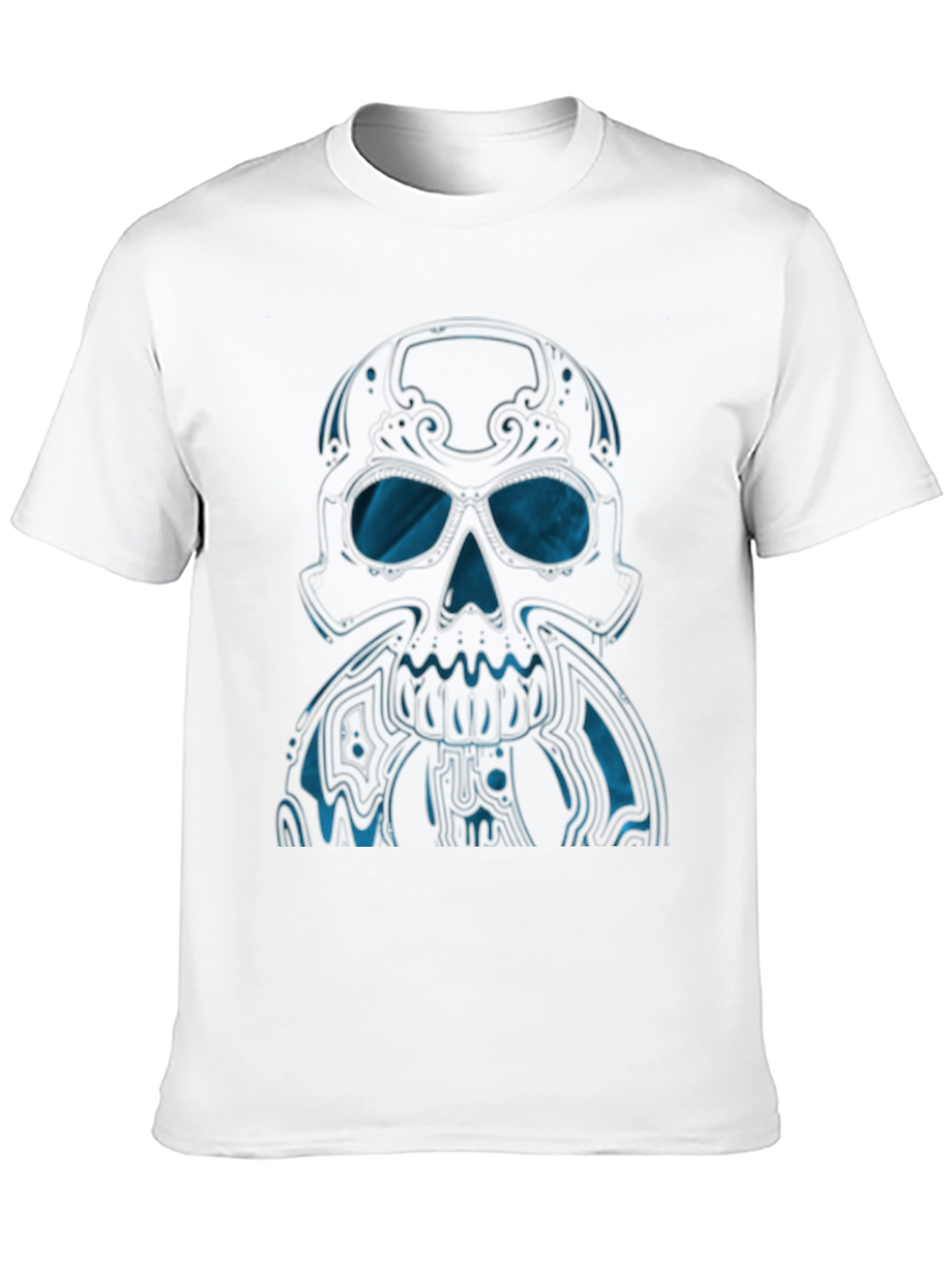 Skull Graphic T-Shirt - Modern Blue Design