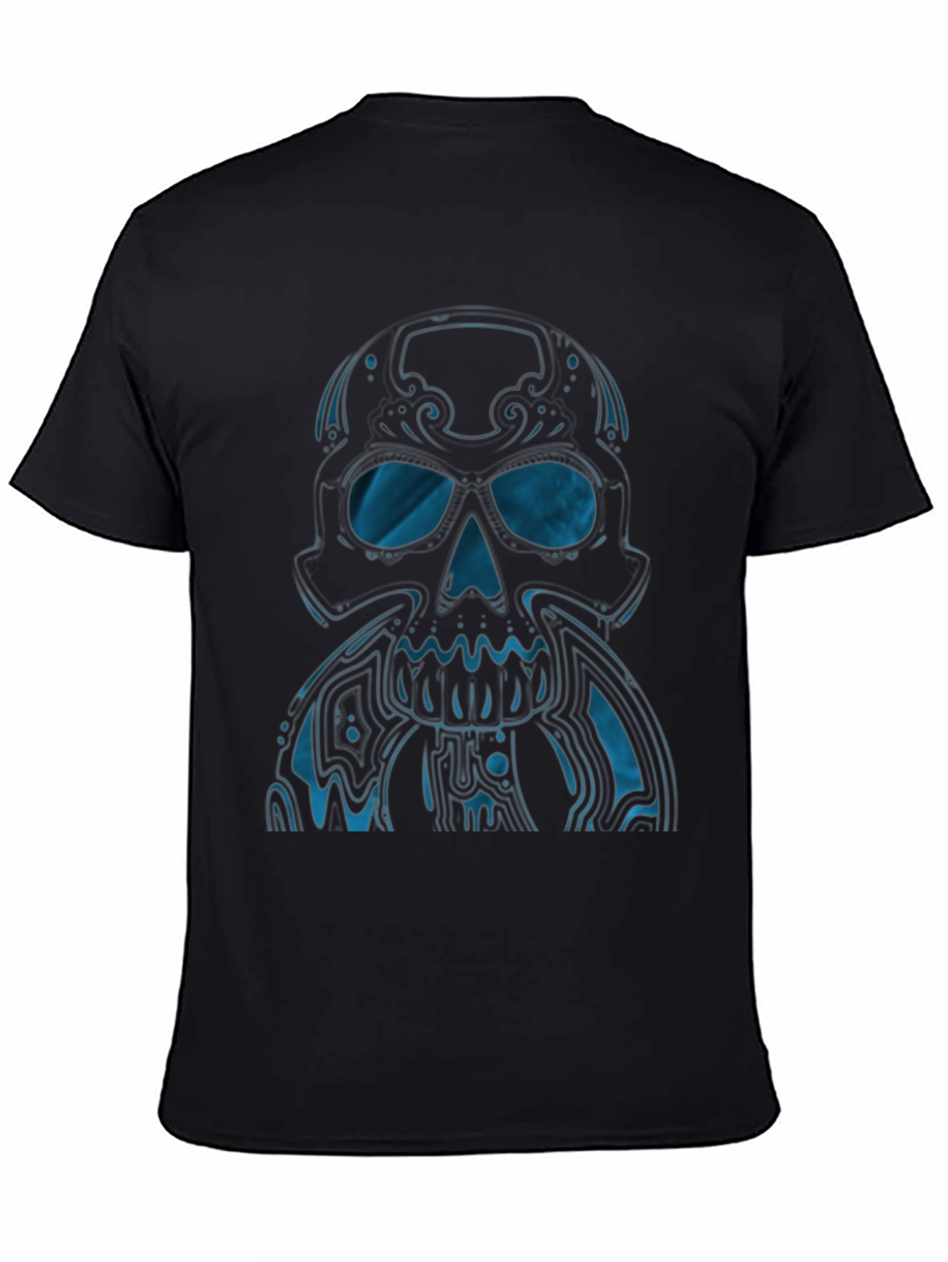 Skull Graphic T-Shirt - Modern Blue Design