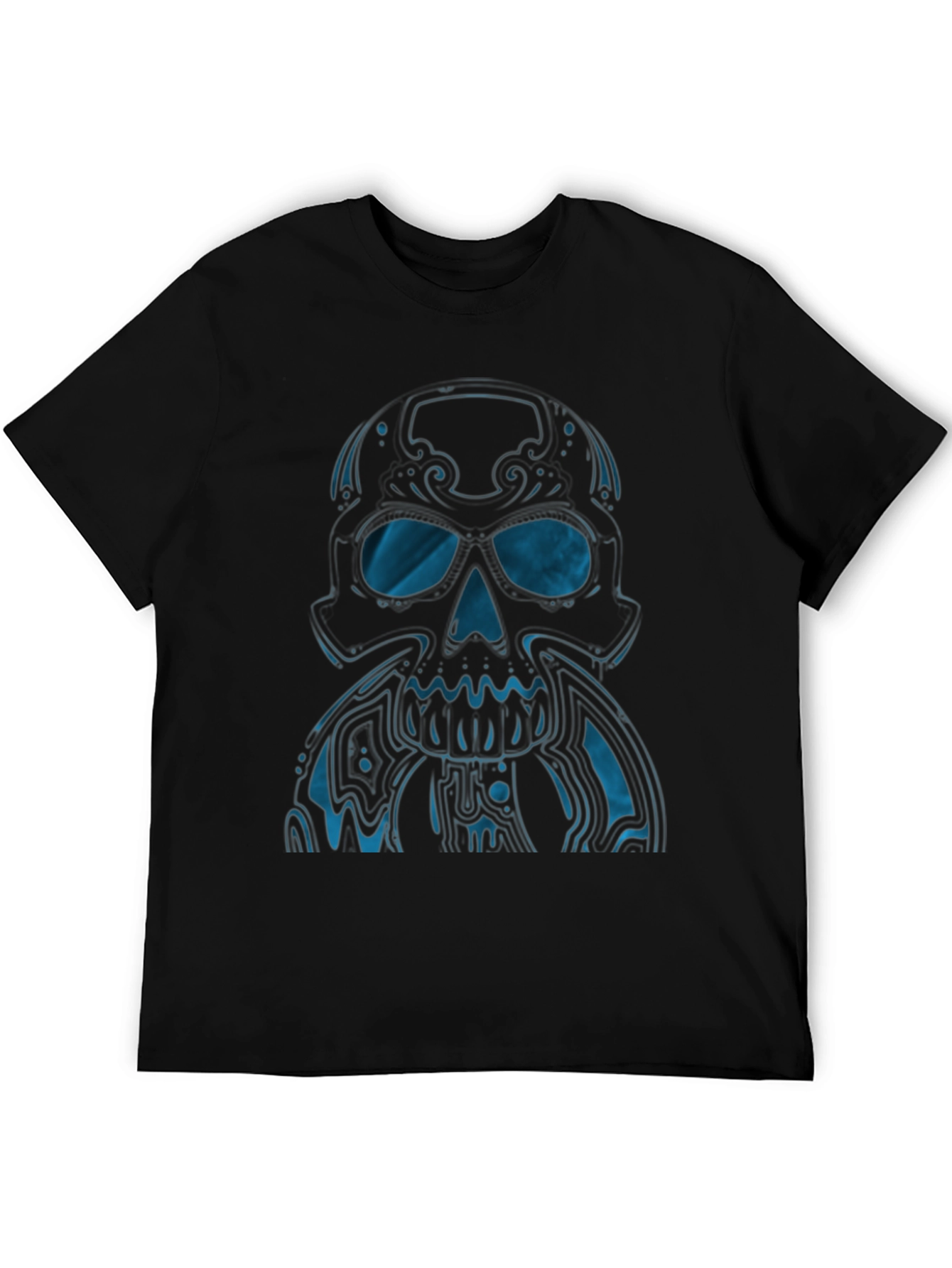 Skull Graphic T-Shirt - Modern Blue Design