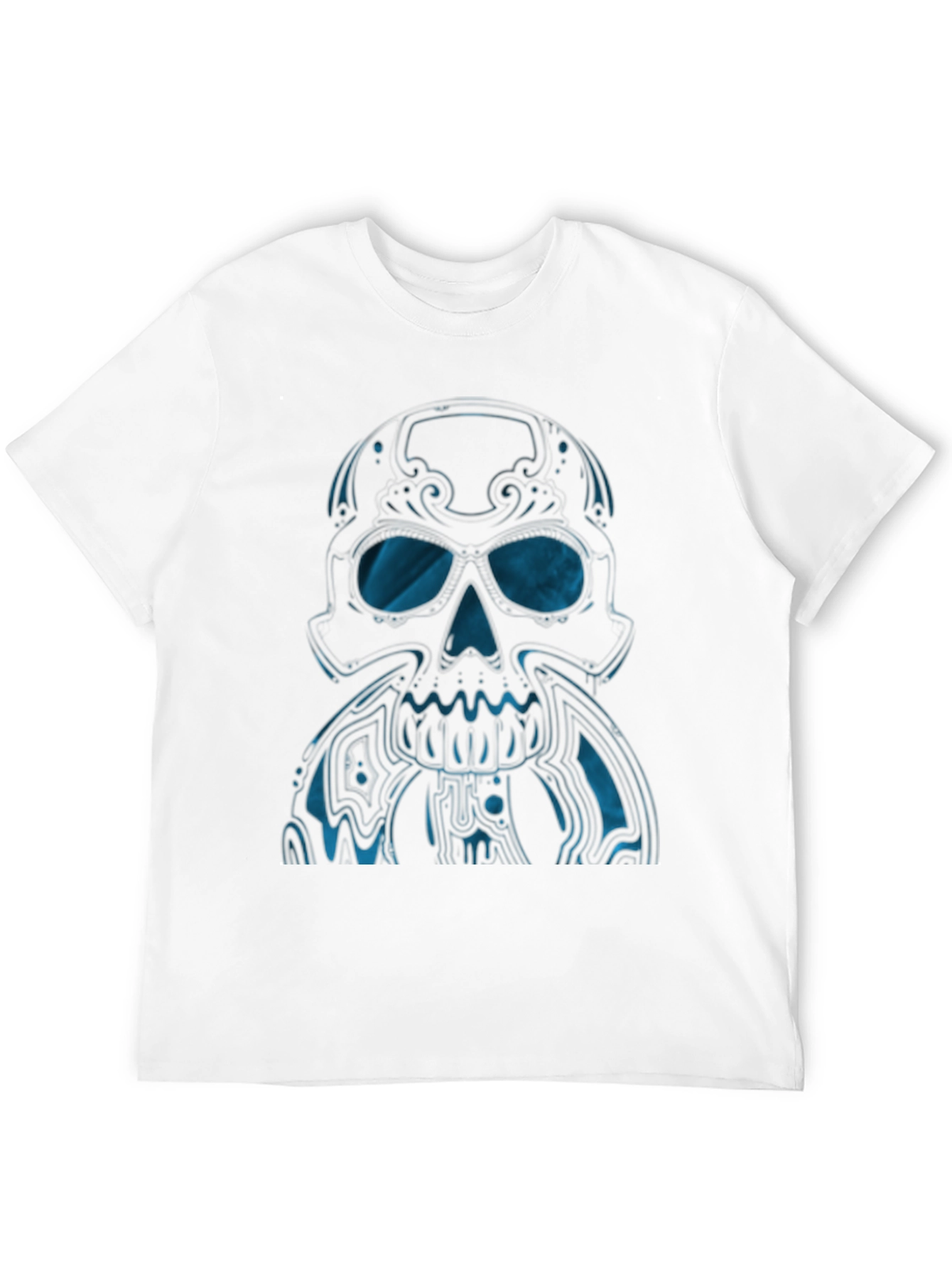 Skull Graphic T-Shirt - Modern Blue Design