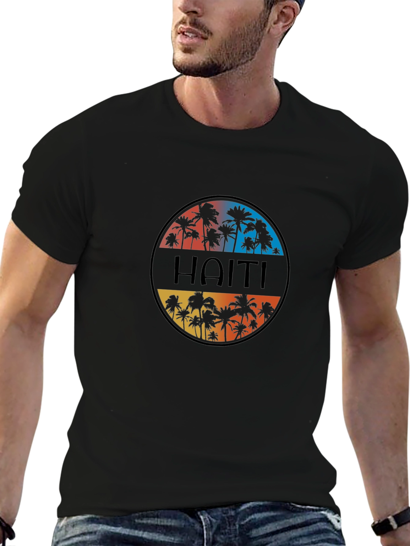 Haiti Palm Tree Graphic T-Shirt