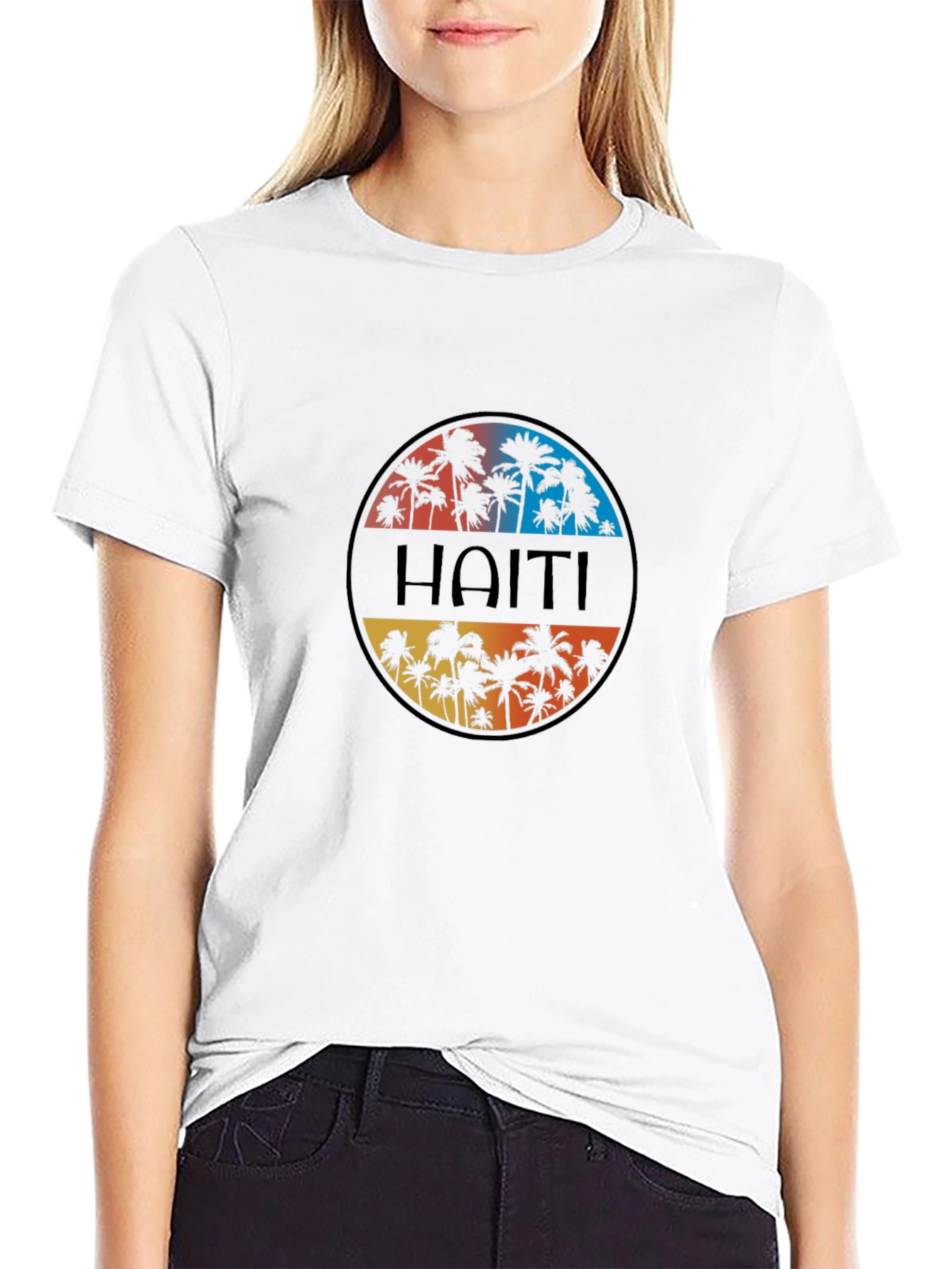 Haiti Palm Tree Graphic T-Shirt