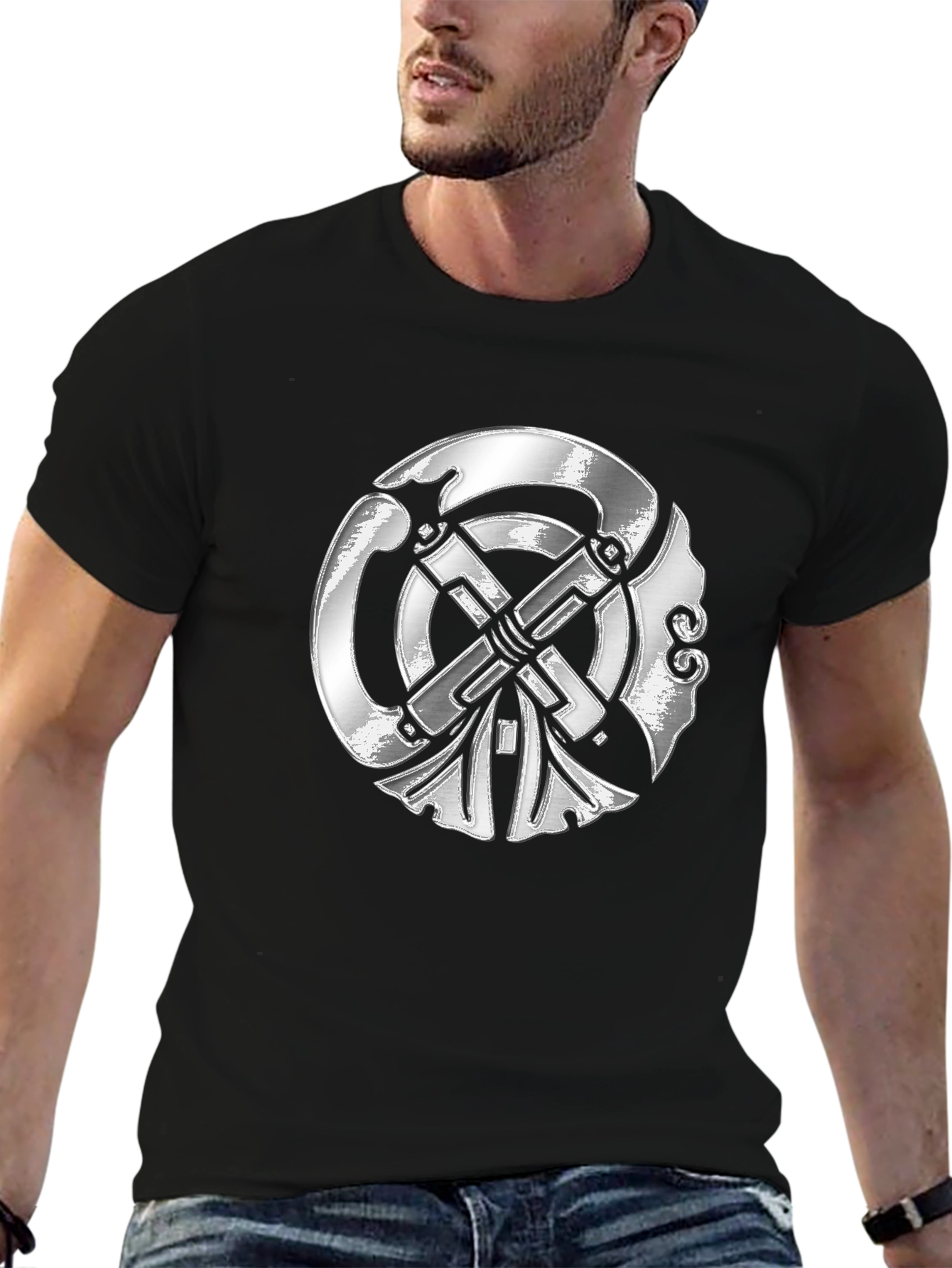 Silver Emblem Black T-Shirt