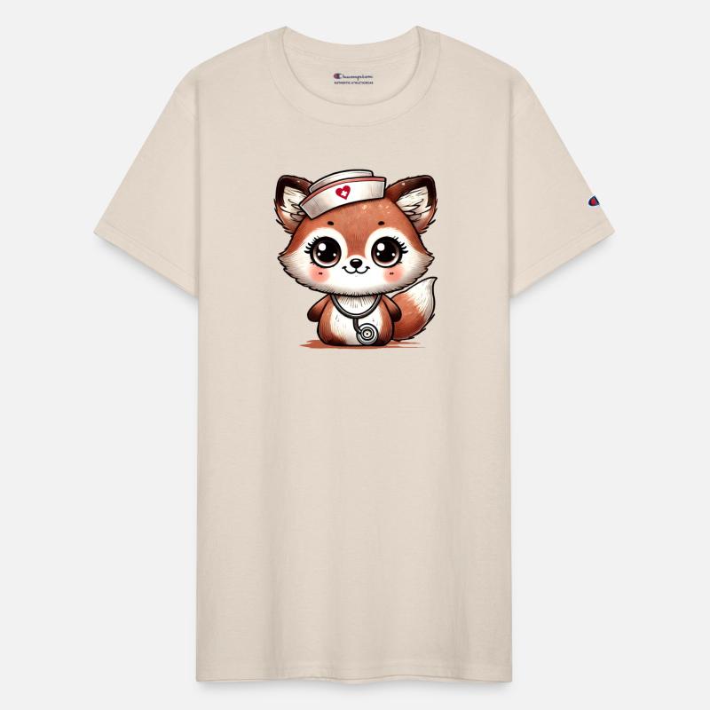 Charming fox as a nurse