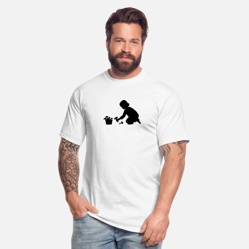 charming silhouette motif girl collects mushrooms